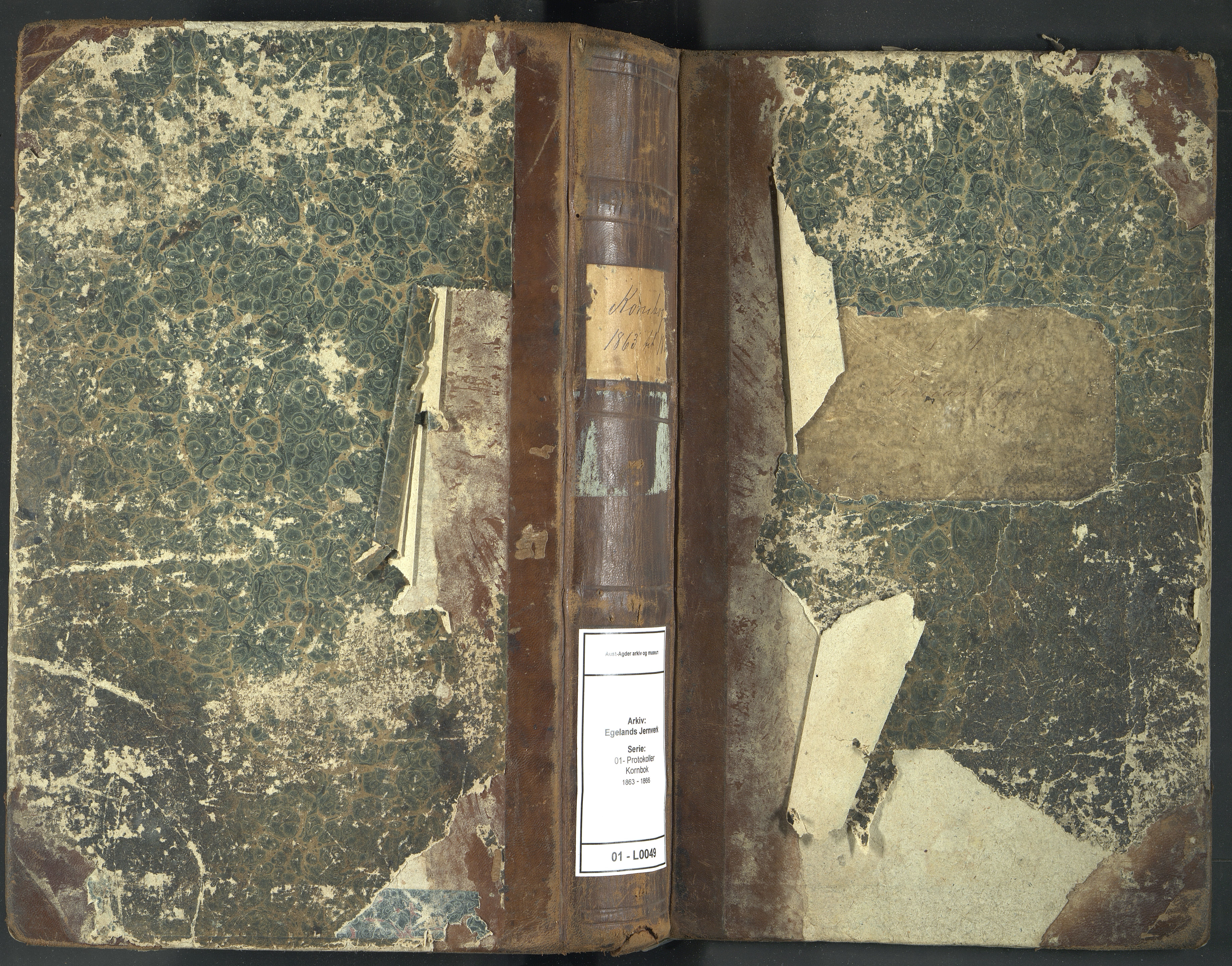 Egelands Jernverk, AAKS/PA-1907/01/L0049: Kornbok, 1863-1866