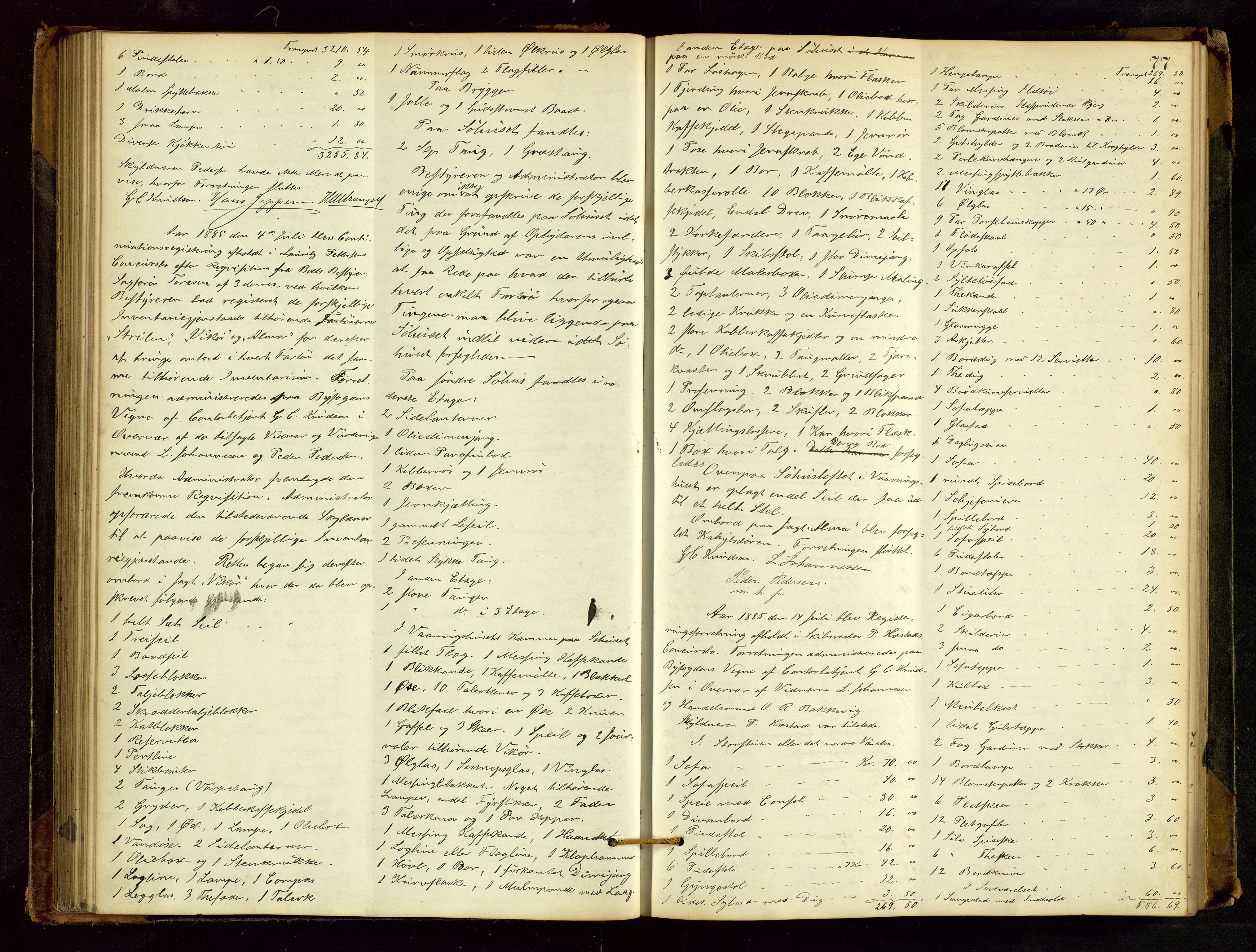 Haugesund tingrett, AV/SAST-A-101415/01/IV/IVB/L0002: Skifteregistreringsprotokoll, med register, 1879-1898, s. 76b-77a