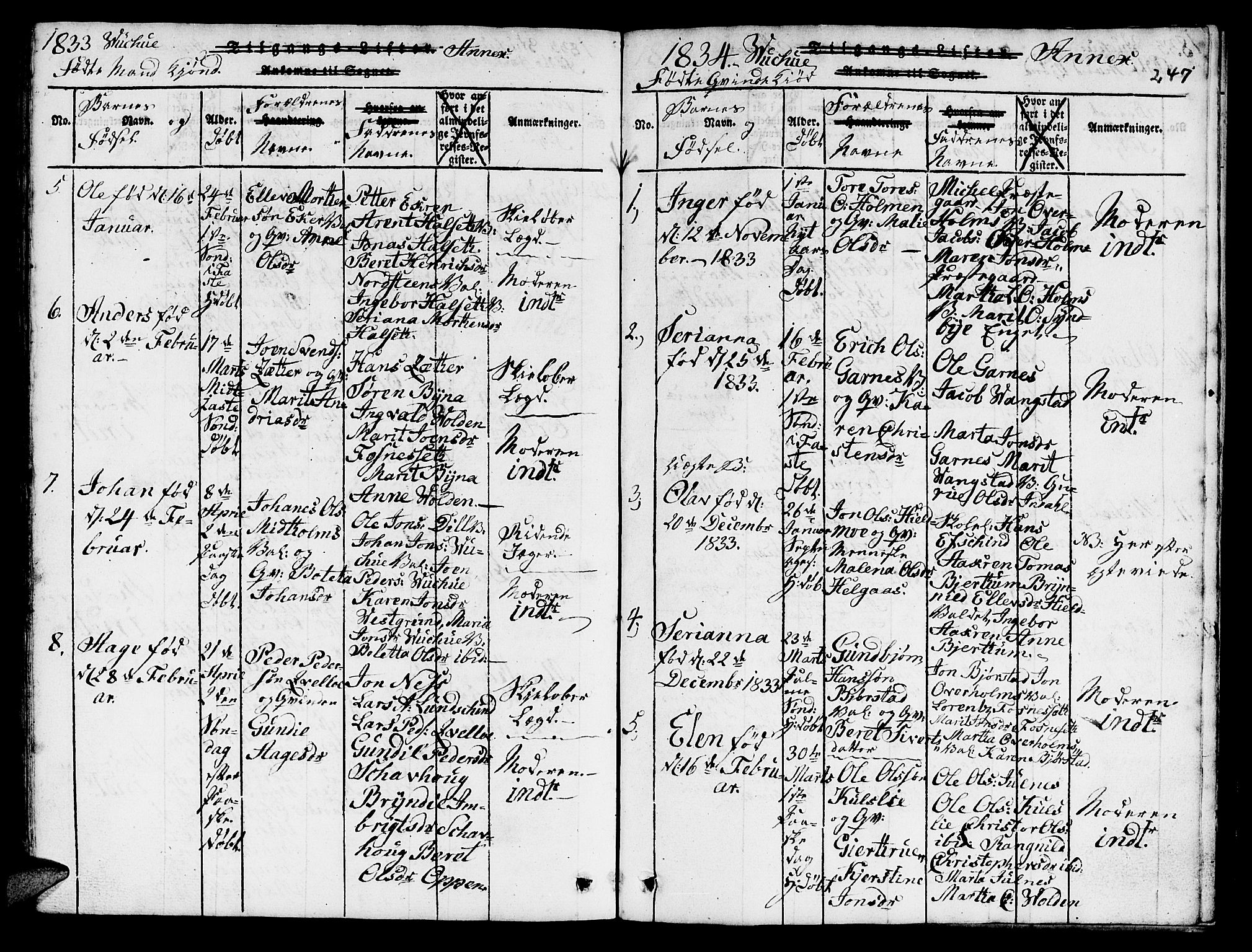 Ministerialprotokoller, klokkerbøker og fødselsregistre - Nord-Trøndelag, SAT/A-1458/724/L0265: Klokkerbok nr. 724C01, 1816-1845, s. 247