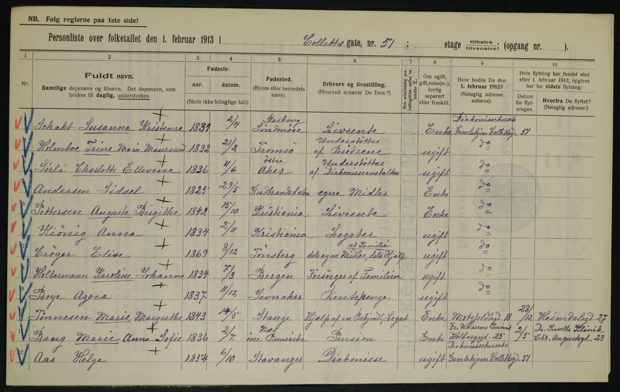 OBA, Kommunal folketelling 1.2.1913 for Kristiania, 1913, s. 13318