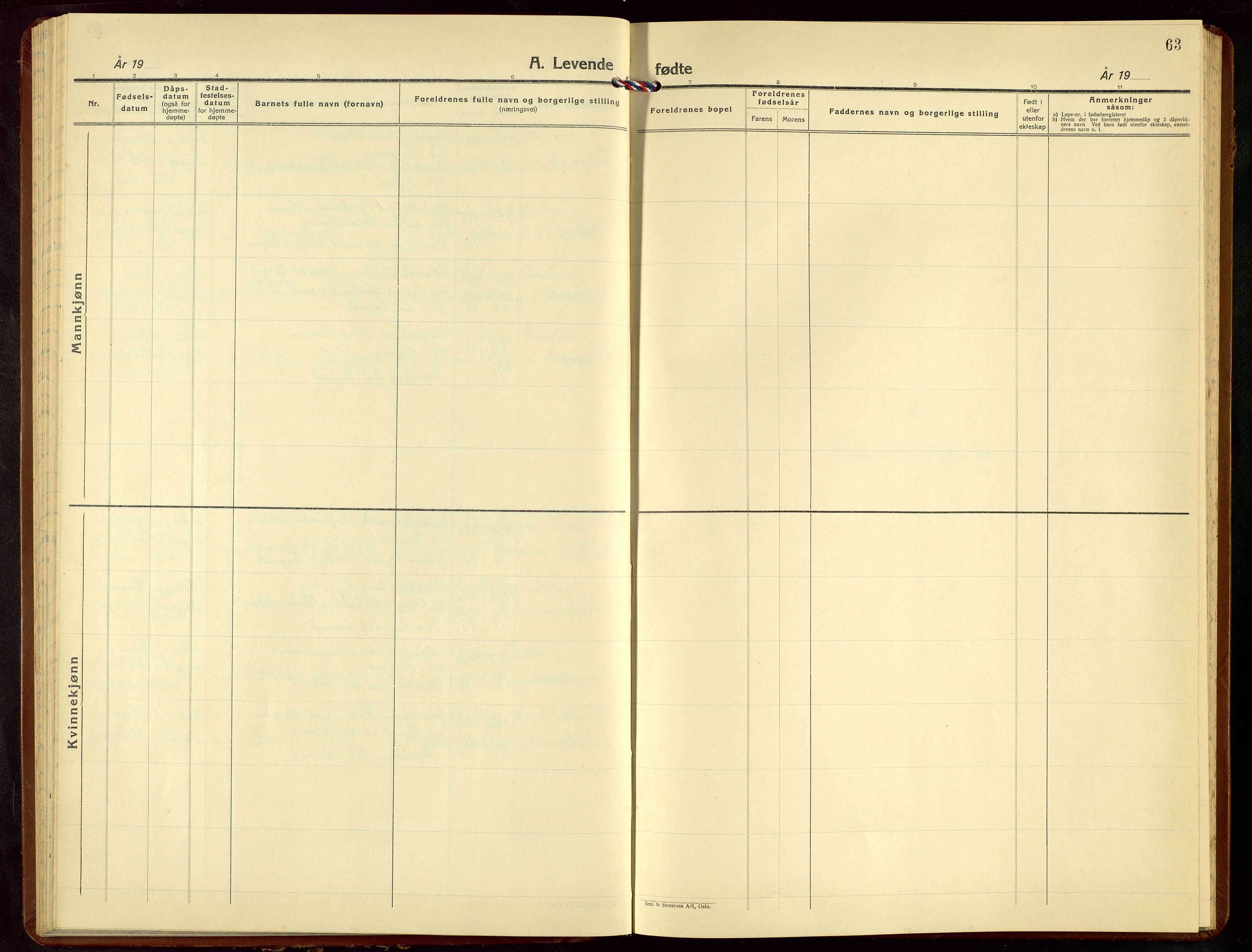 Høgsfjord sokneprestkontor, AV/SAST-A-101624/H/Ha/Hab/L0006: Klokkerbok nr. B 6, 1939-1965, s. 63