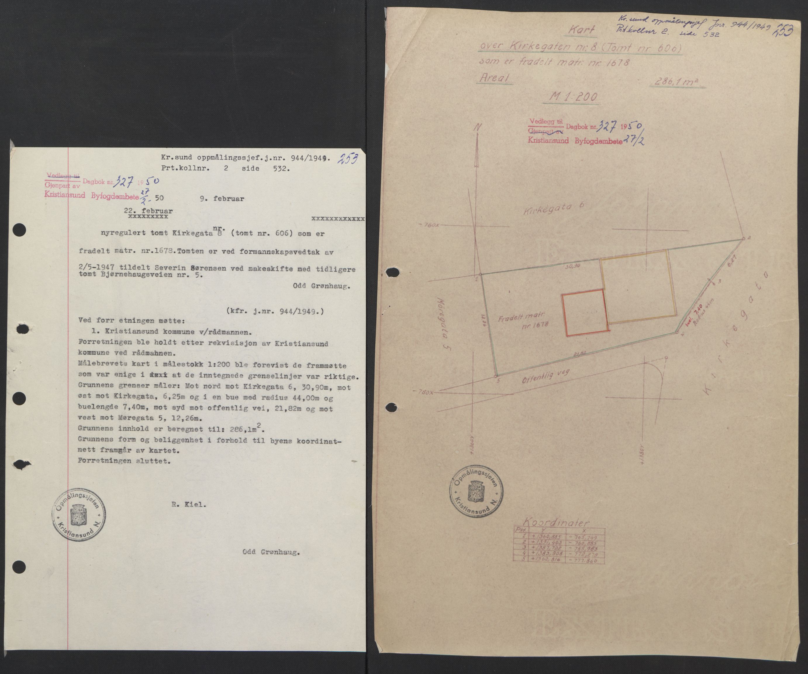 Kristiansund byfogd, SAT/A-4587/A/27: Pantebok nr. 42, 1947-1950, Dagboknr: 327/1950