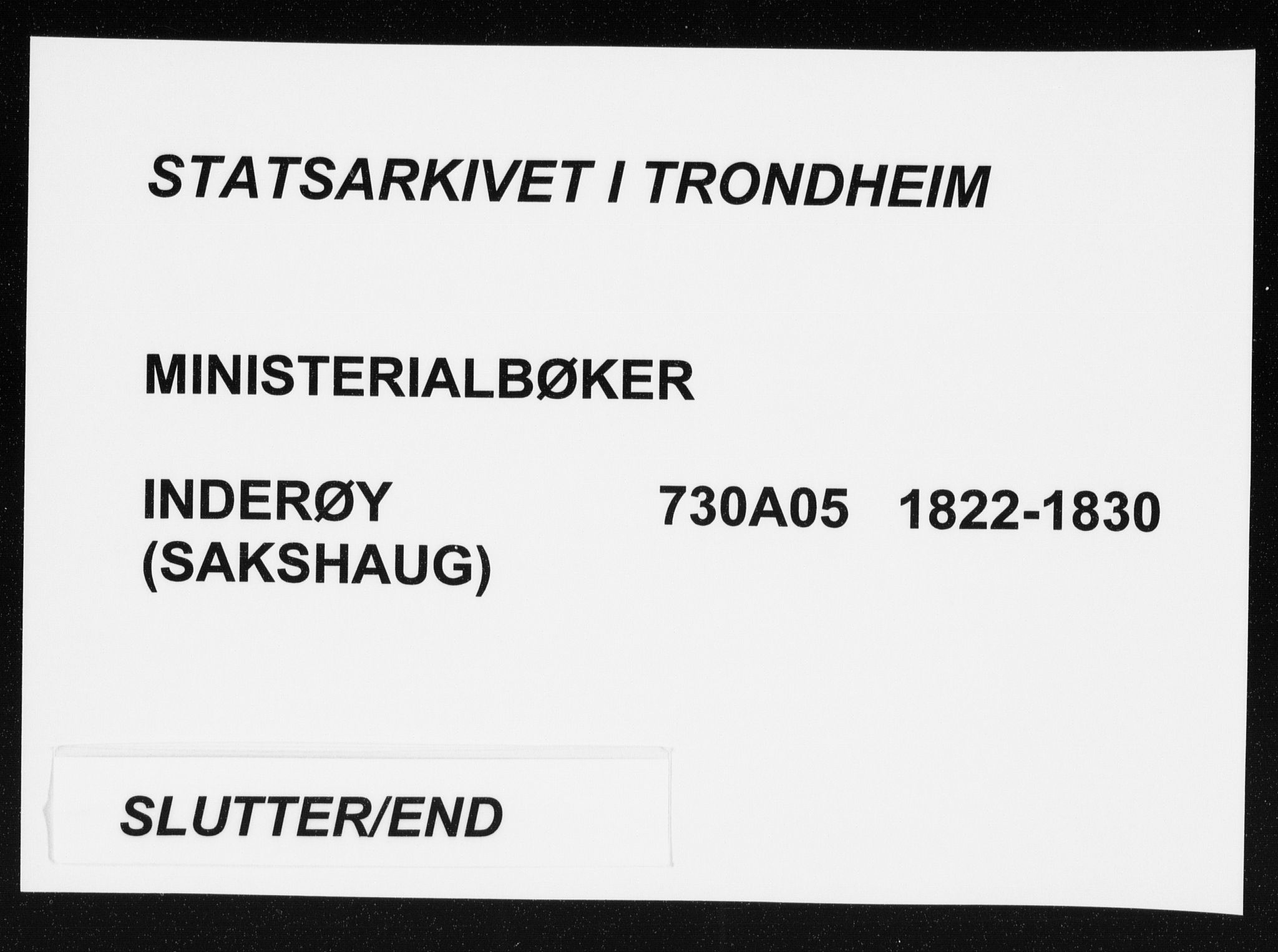 Ministerialprotokoller, klokkerbøker og fødselsregistre - Nord-Trøndelag, SAT/A-1458/730/L0276: Ministerialbok nr. 730A05, 1822-1830