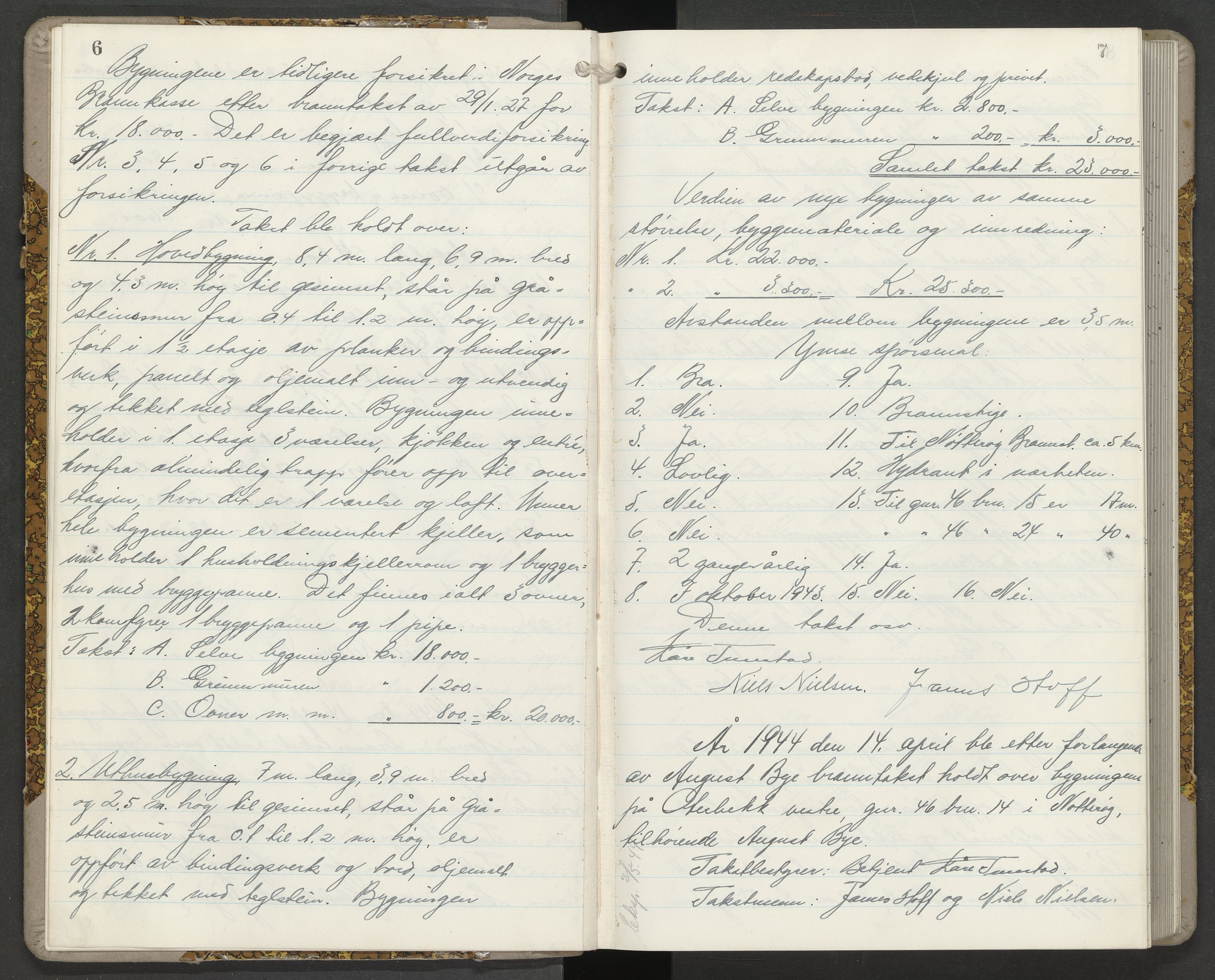 Nøtterøy lensmannskontor, AV/SAKO-A-540/Y/Yg/Yga/L0022: Branntakstprotokoll, 1944-1945, s. 6-7