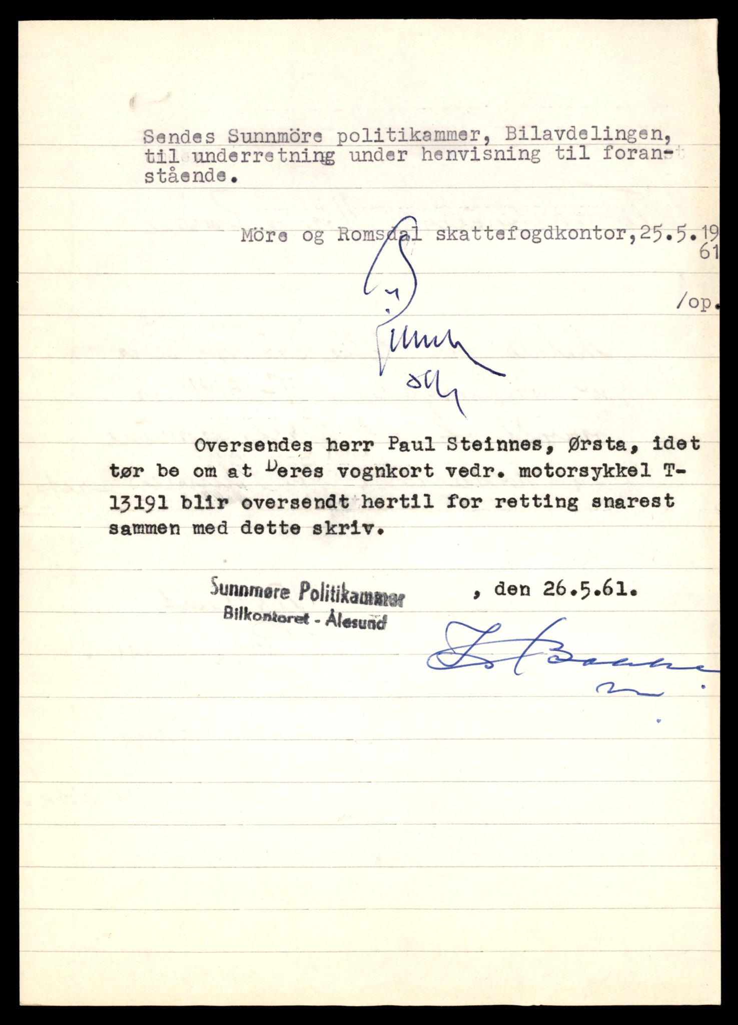 Møre og Romsdal vegkontor - Ålesund trafikkstasjon, AV/SAT-A-4099/F/Fe/L0038: Registreringskort for kjøretøy T 13180 - T 13360, 1927-1998, s. 192