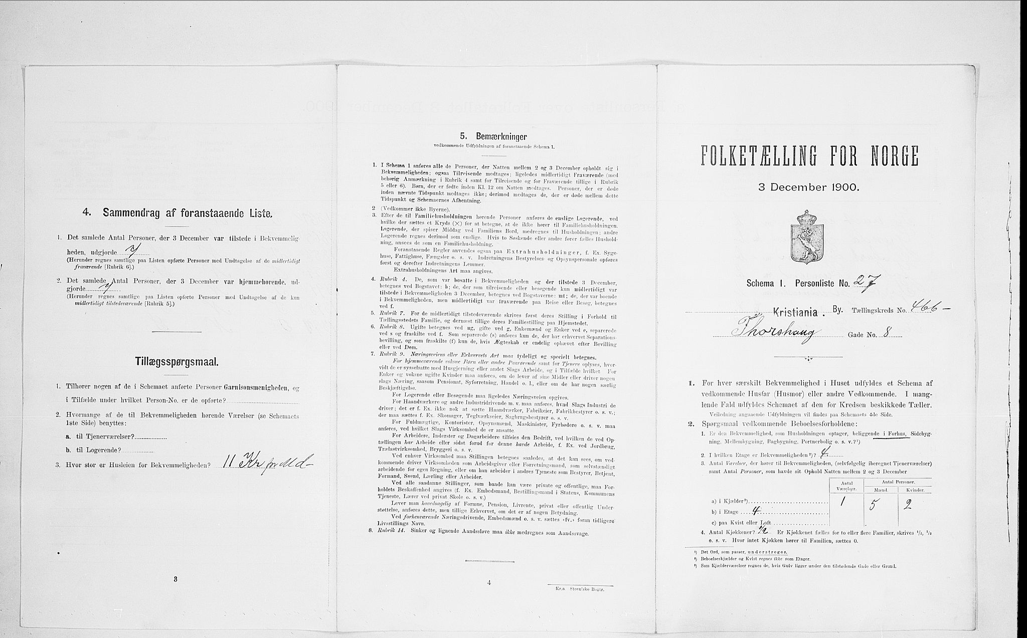 SAO, Folketelling 1900 for 0301 Kristiania kjøpstad, 1900, s. 98270