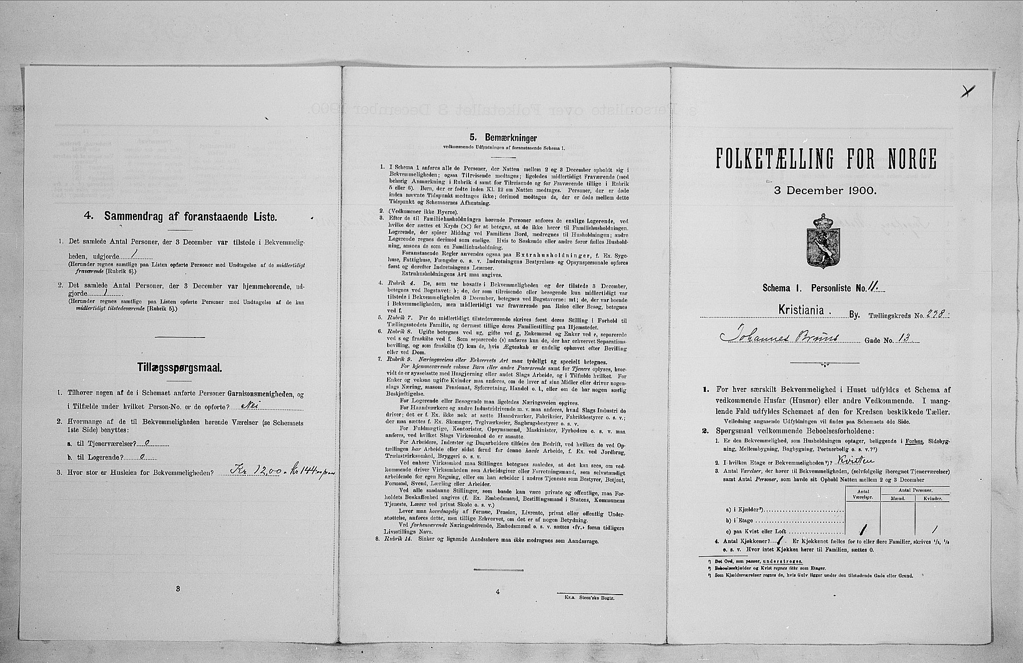 SAO, Folketelling 1900 for 0301 Kristiania kjøpstad, 1900, s. 44153