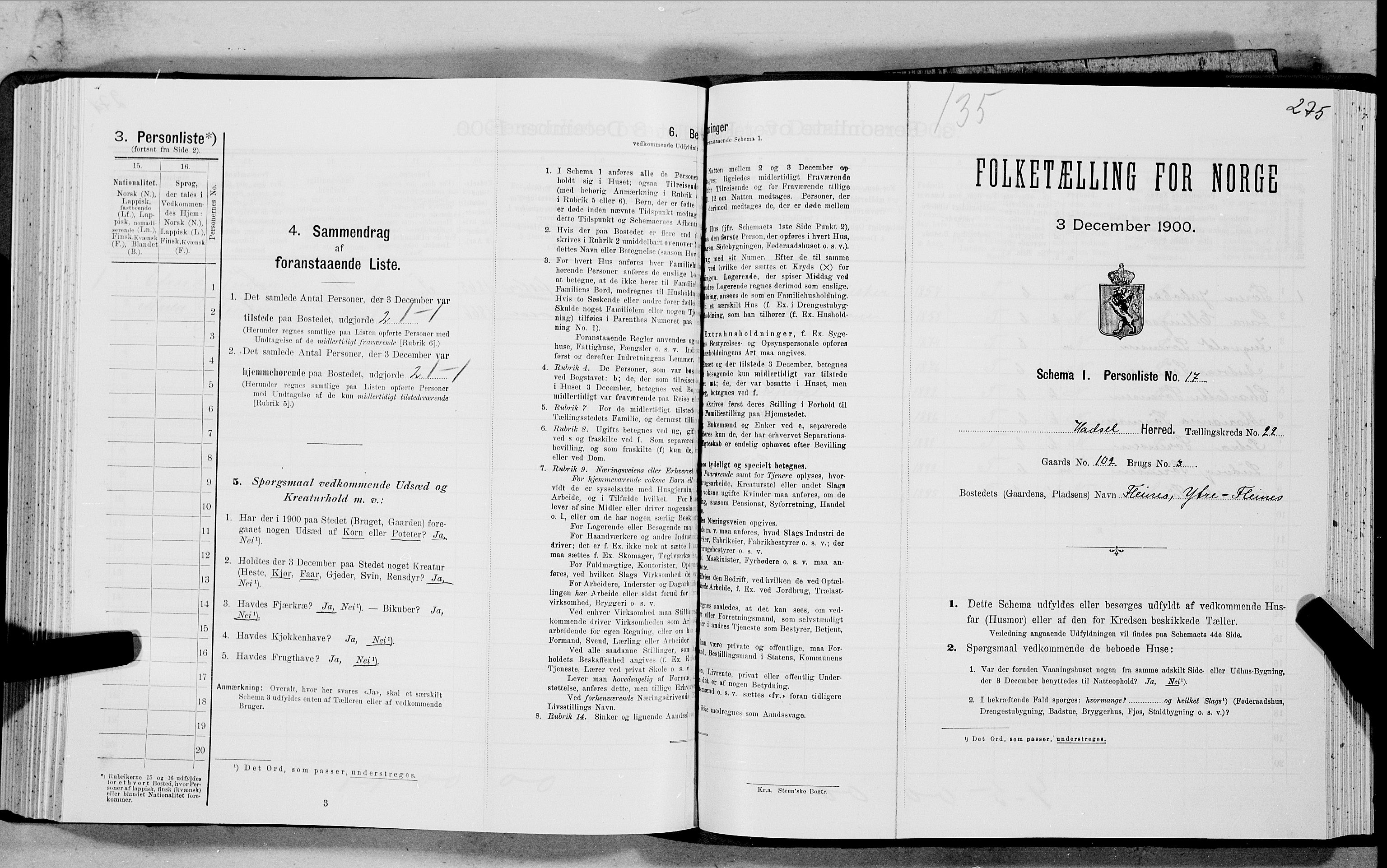 SAT, Folketelling 1900 for 1866 Hadsel herred, 1900, s. 2170