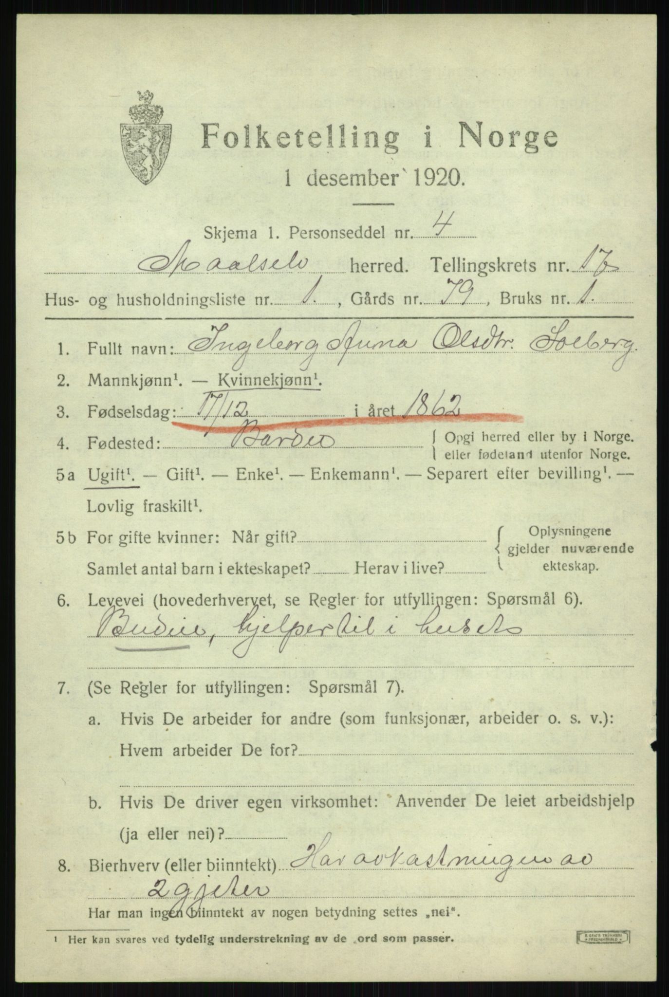 SATØ, Folketelling 1920 for 1924 Målselv herred, 1920, s. 8635