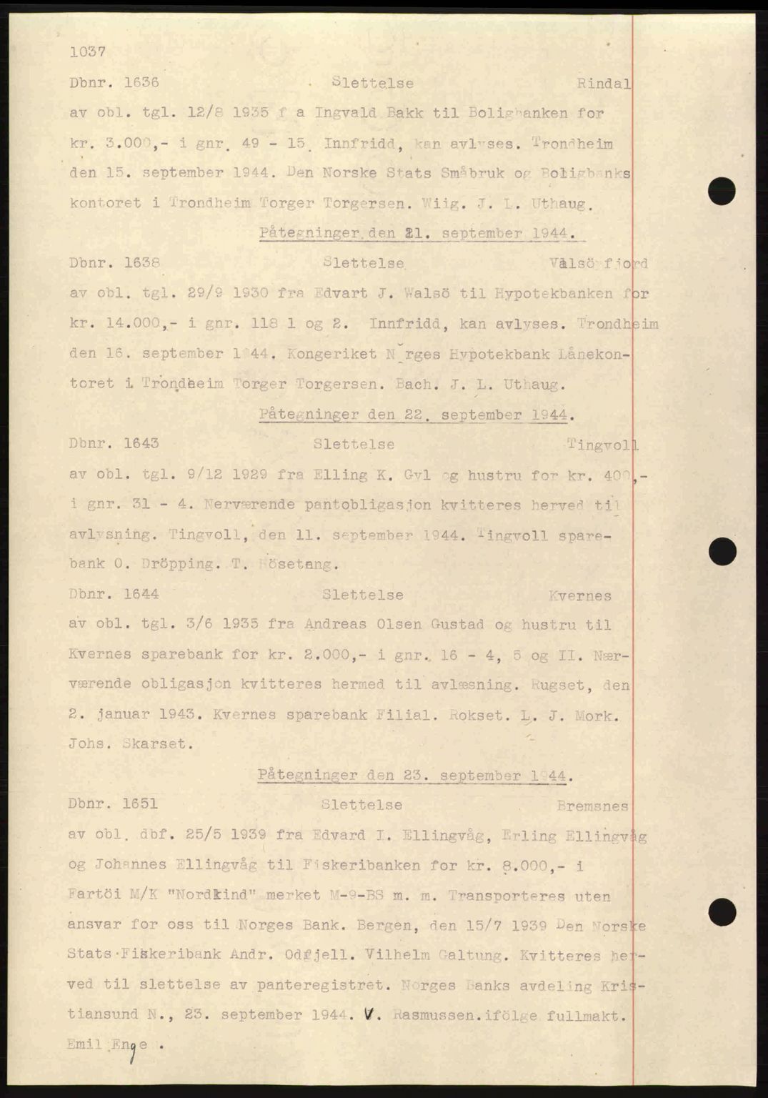 Nordmøre sorenskriveri, AV/SAT-A-4132/1/2/2Ca: Pantebok nr. C81, 1940-1945, Dagboknr: 1636/1944