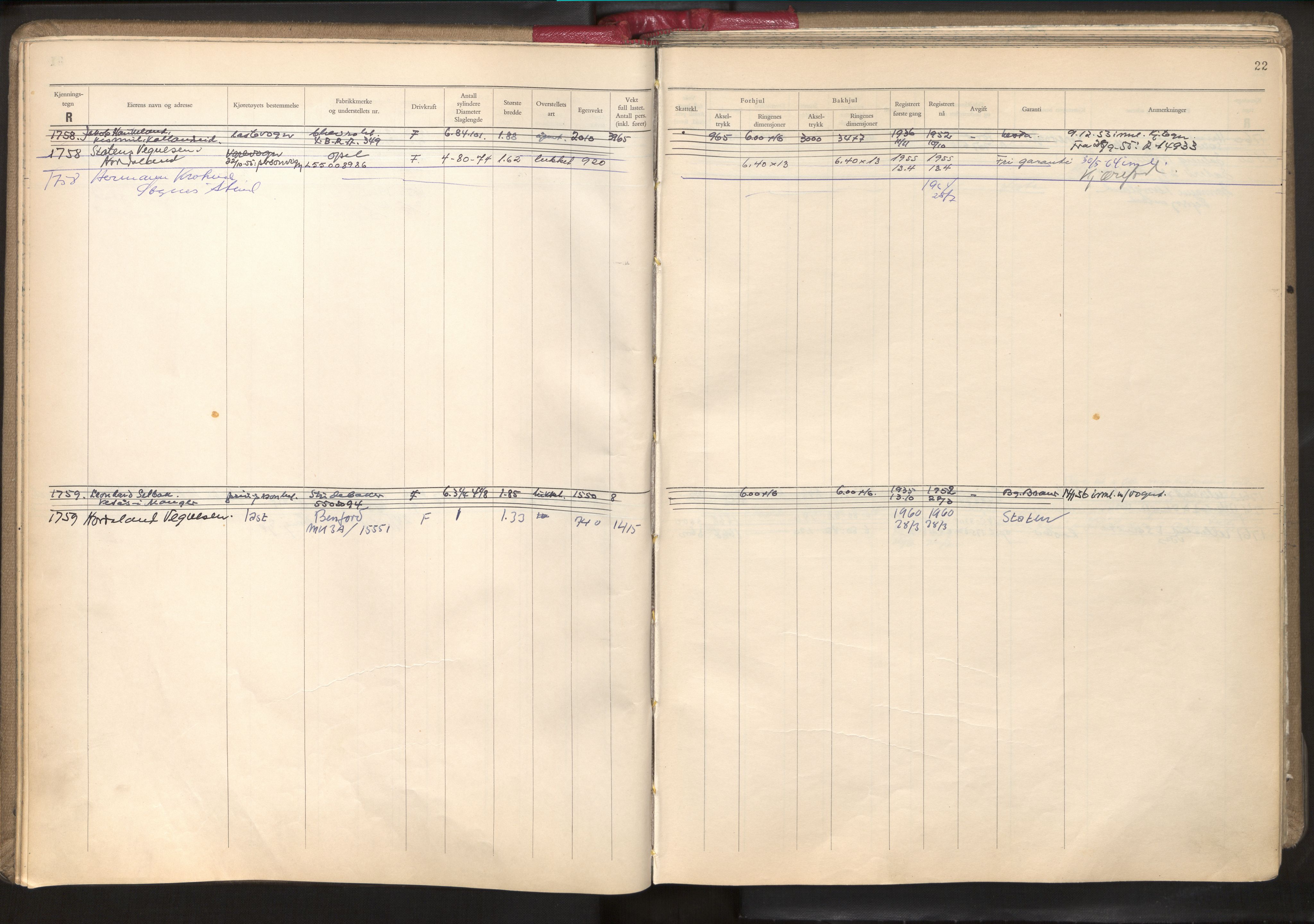 Statens vegvesen, Hordaland vegkontor, AV/SAB-A-5201/2/O/Oa/L0006: Bil - R1716-2222, 1915-1970