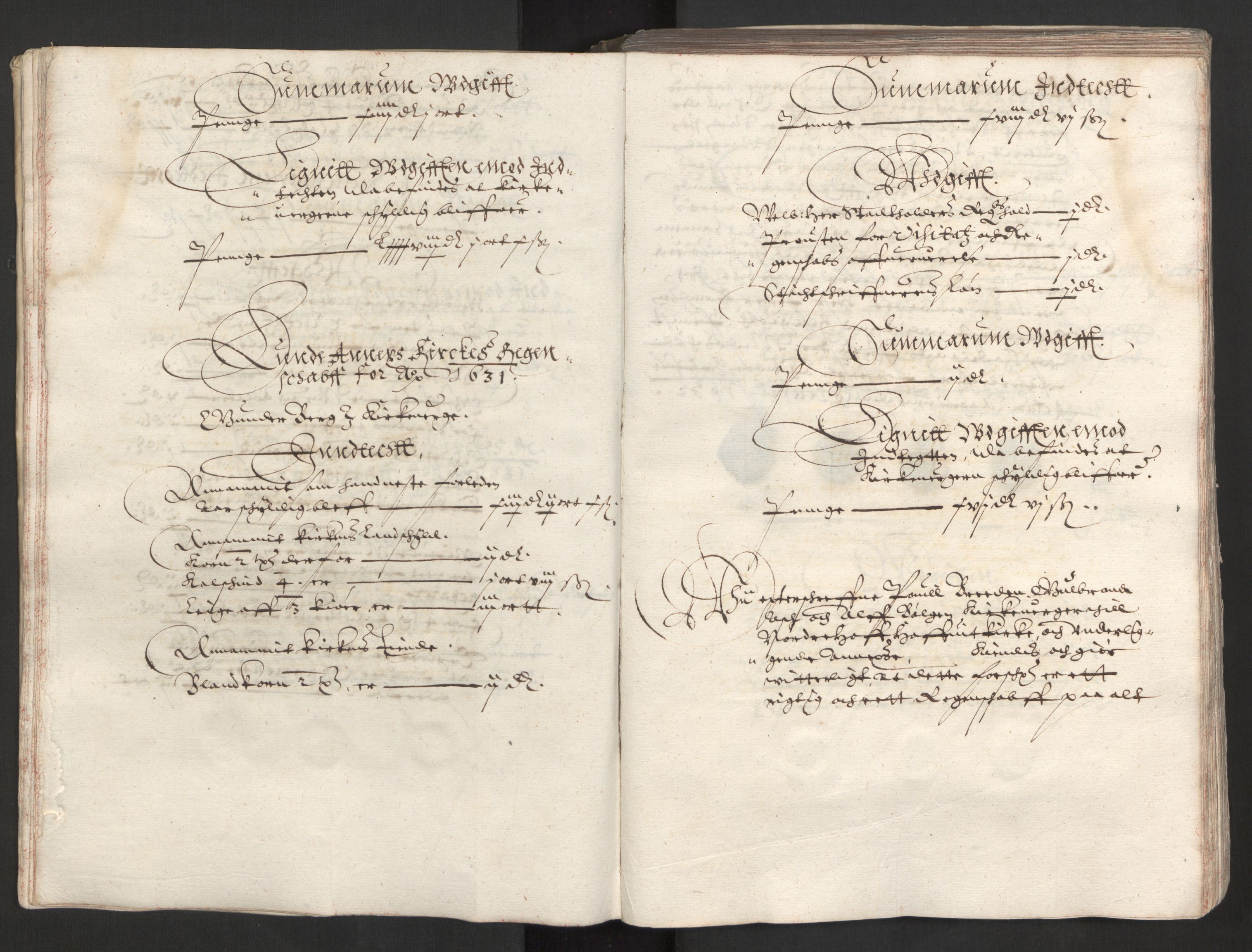 Rentekammeret inntil 1814, Reviderte regnskaper, Kirkeregnskap, AV/RA-EA-4067/Ra/L0009/0001: Kirkeregnskap / Akershus len. Numedal også for 1632., 1631-1632