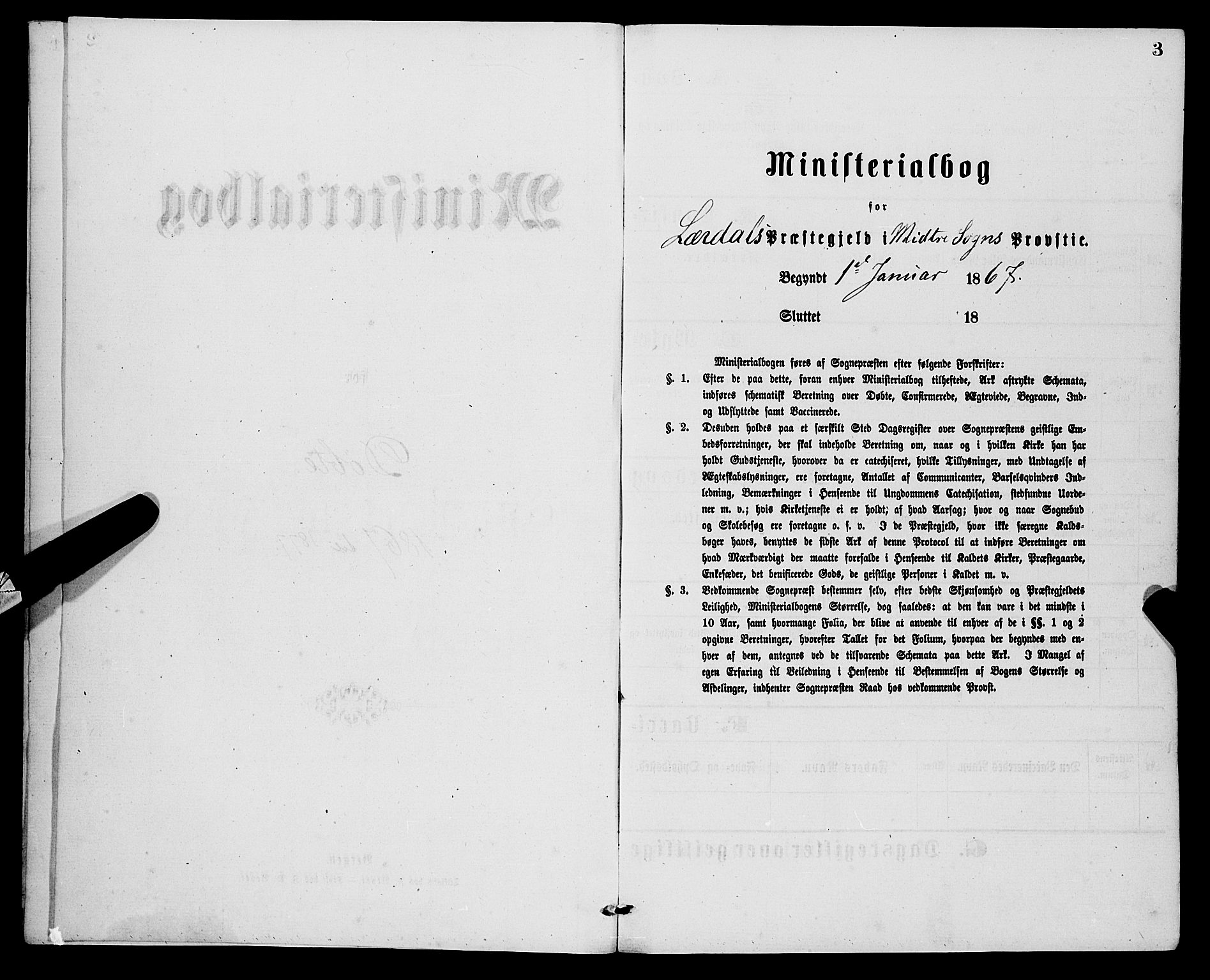 Lærdal sokneprestembete, SAB/A-81201: Ministerialbok nr. A 12, 1867-1877, s. 3
