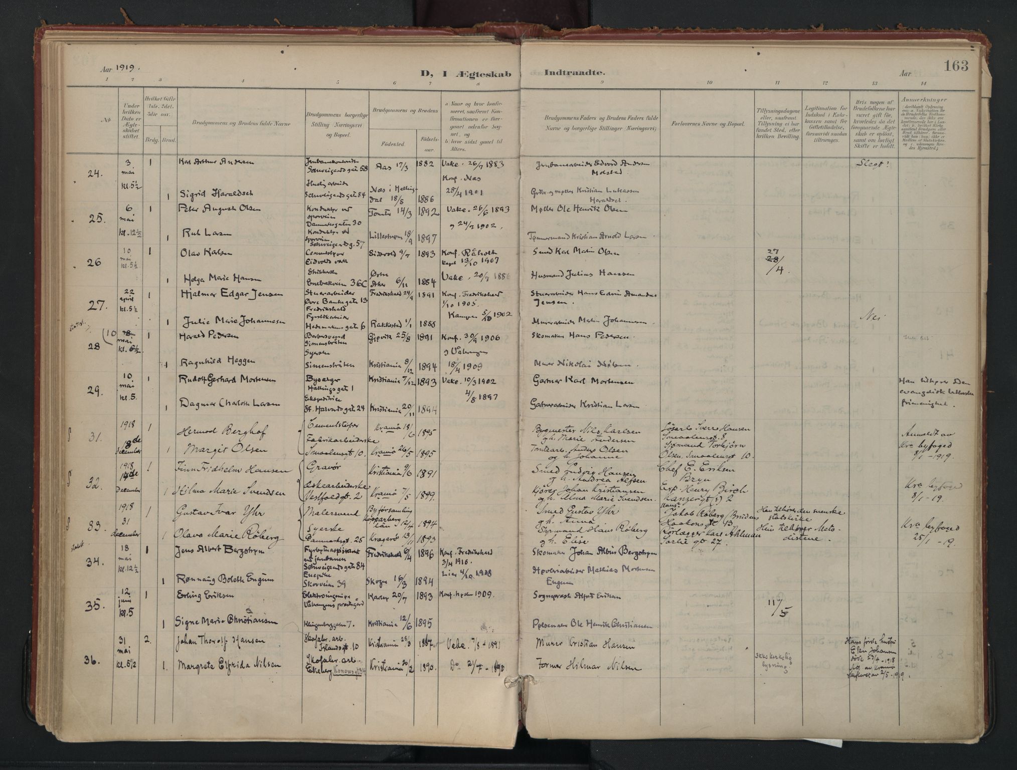 Vålerengen prestekontor Kirkebøker, AV/SAO-A-10878/F/Fa/L0002: Ministerialbok nr. 2, 1899-1924, s. 163