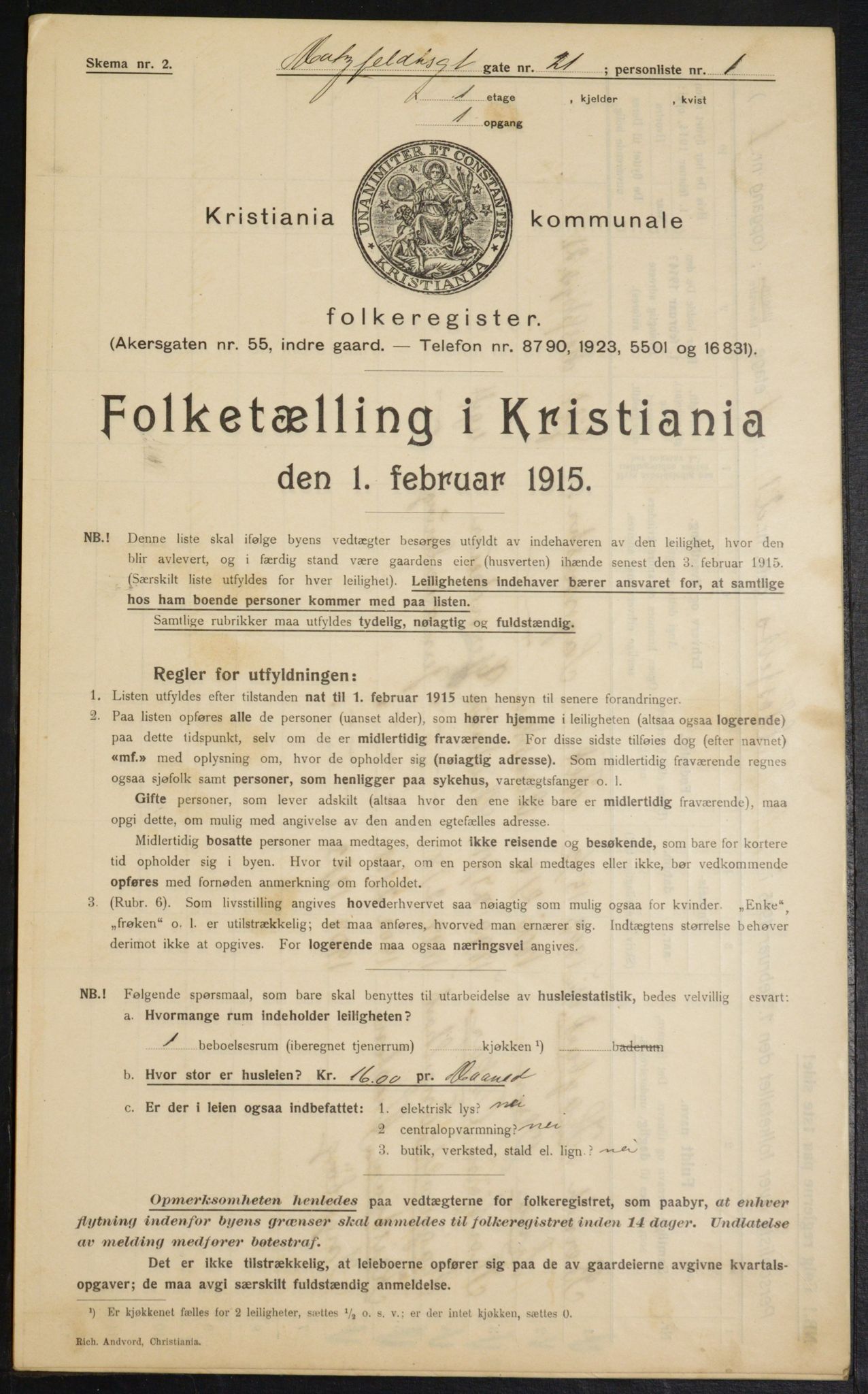 OBA, Kommunal folketelling 1.2.1915 for Kristiania, 1915, s. 65718