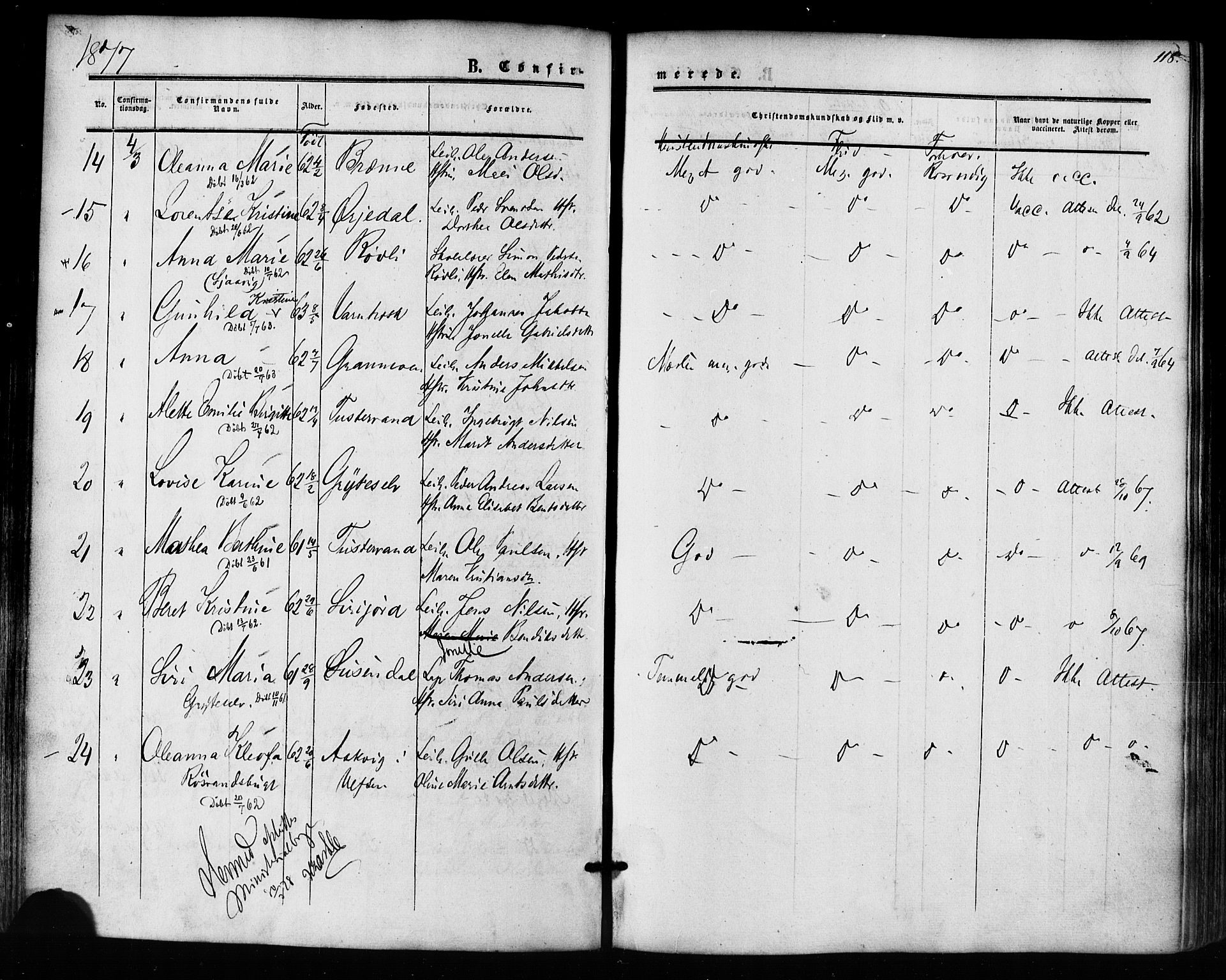 Ministerialprotokoller, klokkerbøker og fødselsregistre - Nordland, AV/SAT-A-1459/823/L0324: Ministerialbok nr. 823A01, 1860-1878, s. 118