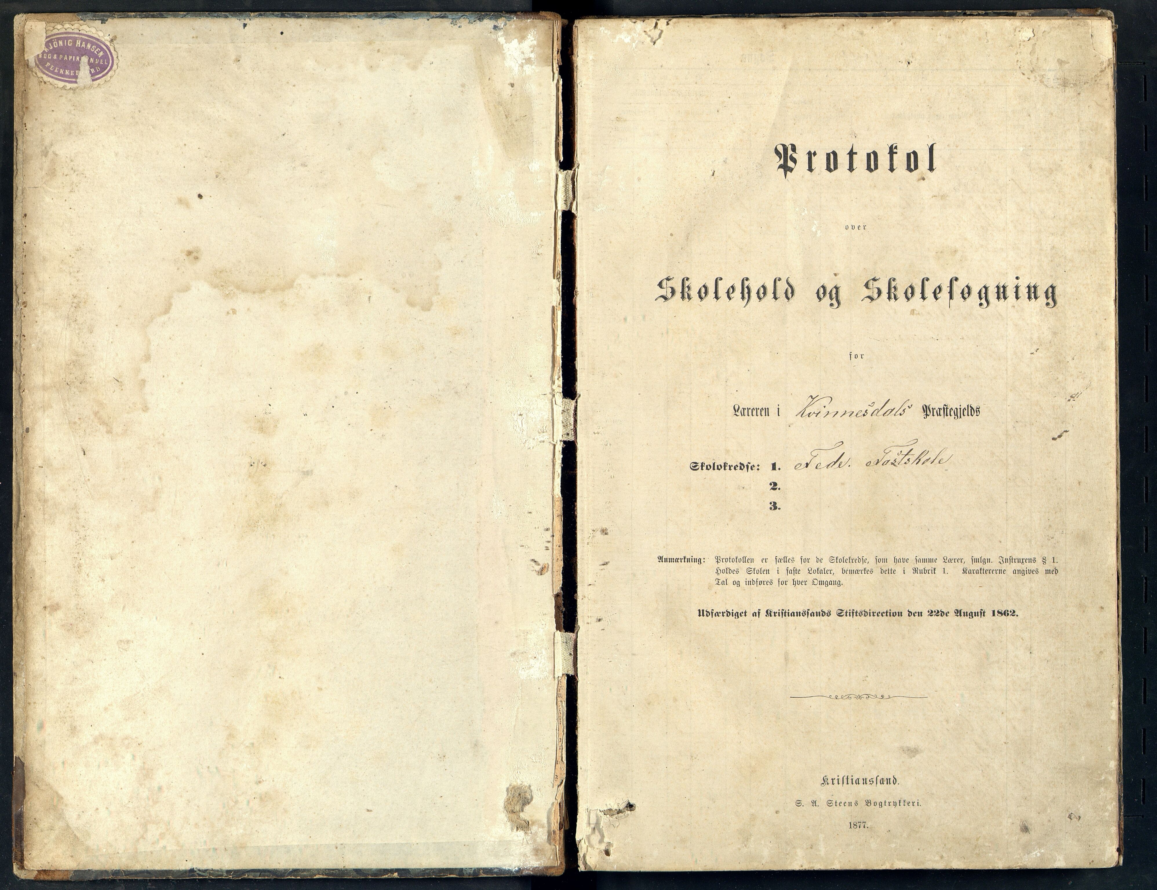 Kvinesdal kommune - Feda Skole, ARKSOR/1037KG551/H/L0002: Skoleprotokoll, 1878-1900