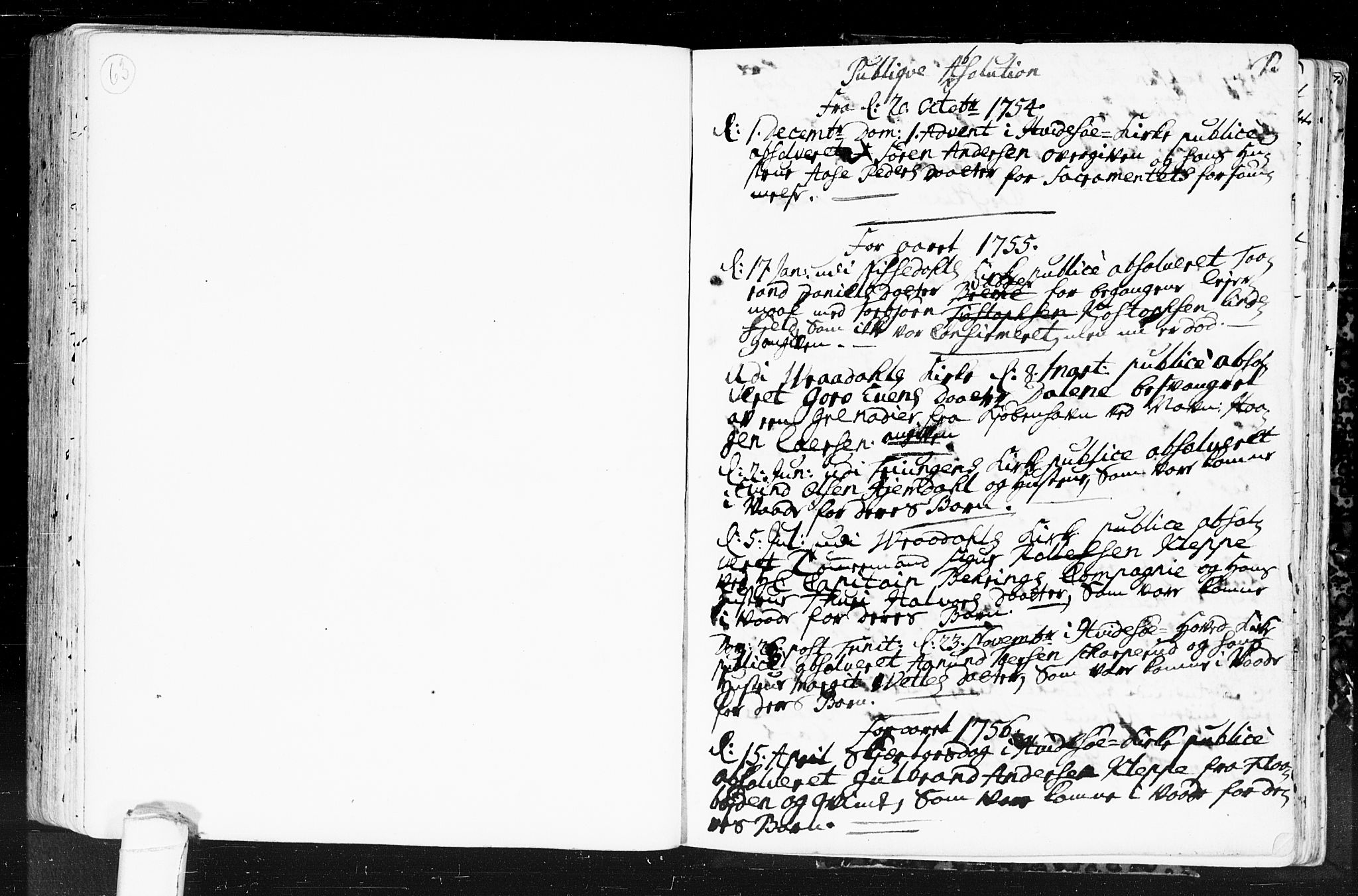 Kviteseid kirkebøker, SAKO/A-276/F/Fa/L0001: Ministerialbok nr. I 1, 1754-1773, s. 0-1