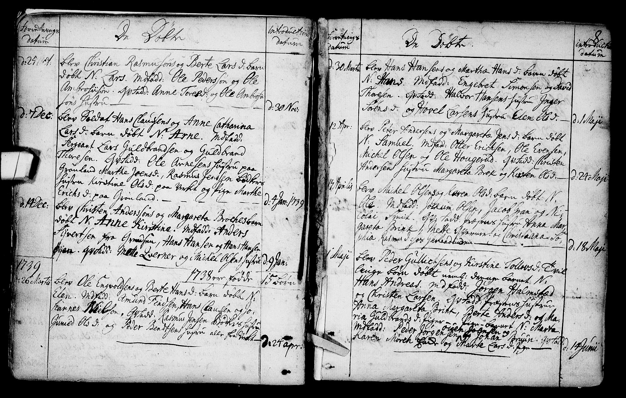 Gamlebyen prestekontor Kirkebøker, AV/SAO-A-10884/F/Fa/L0001: Ministerialbok nr. 1, 1734-1818, s. 8