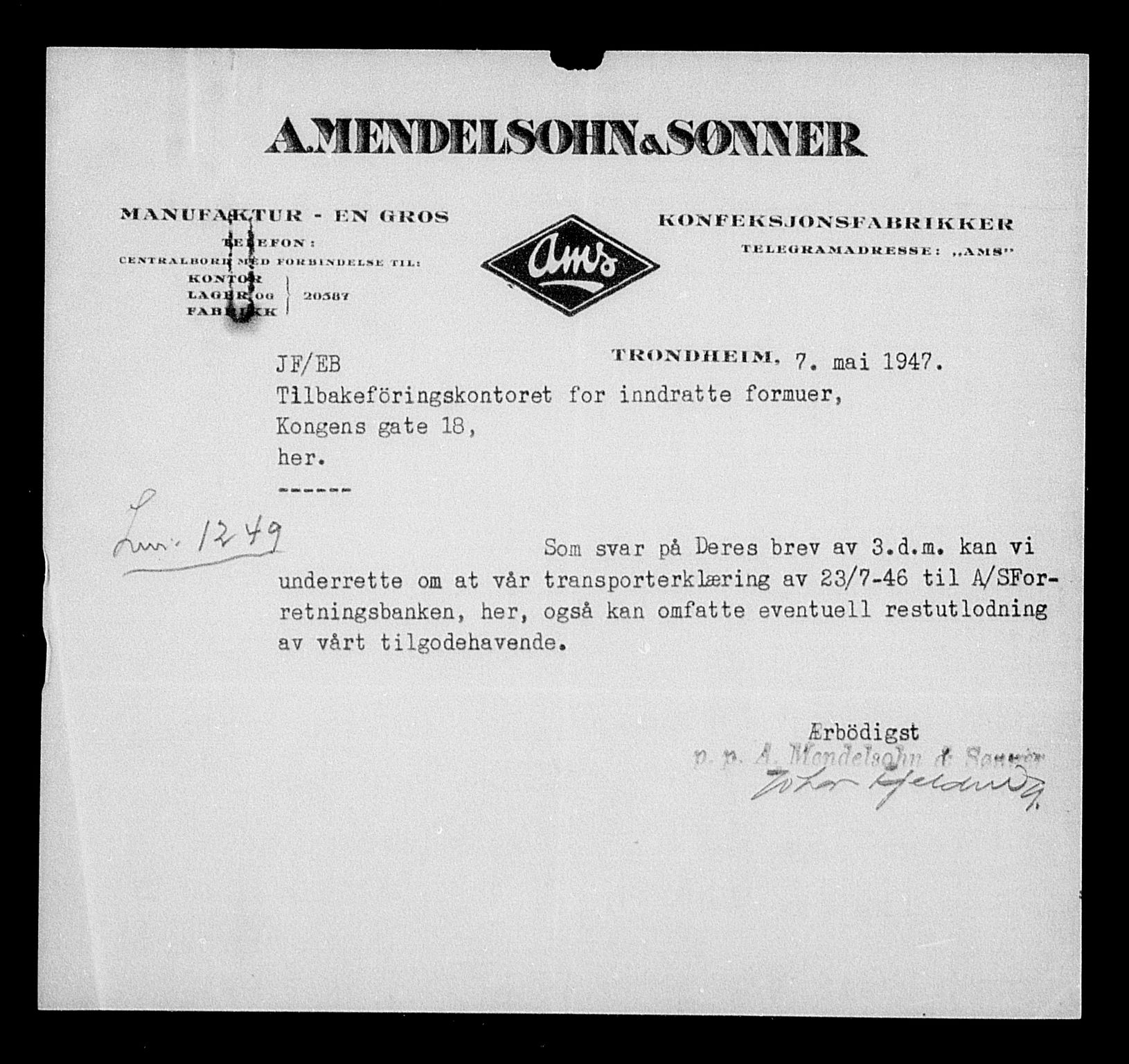 Justisdepartementet, Tilbakeføringskontoret for inndratte formuer, AV/RA-S-1564/H/Hc/Hca/L0904: --, 1945-1947, s. 16
