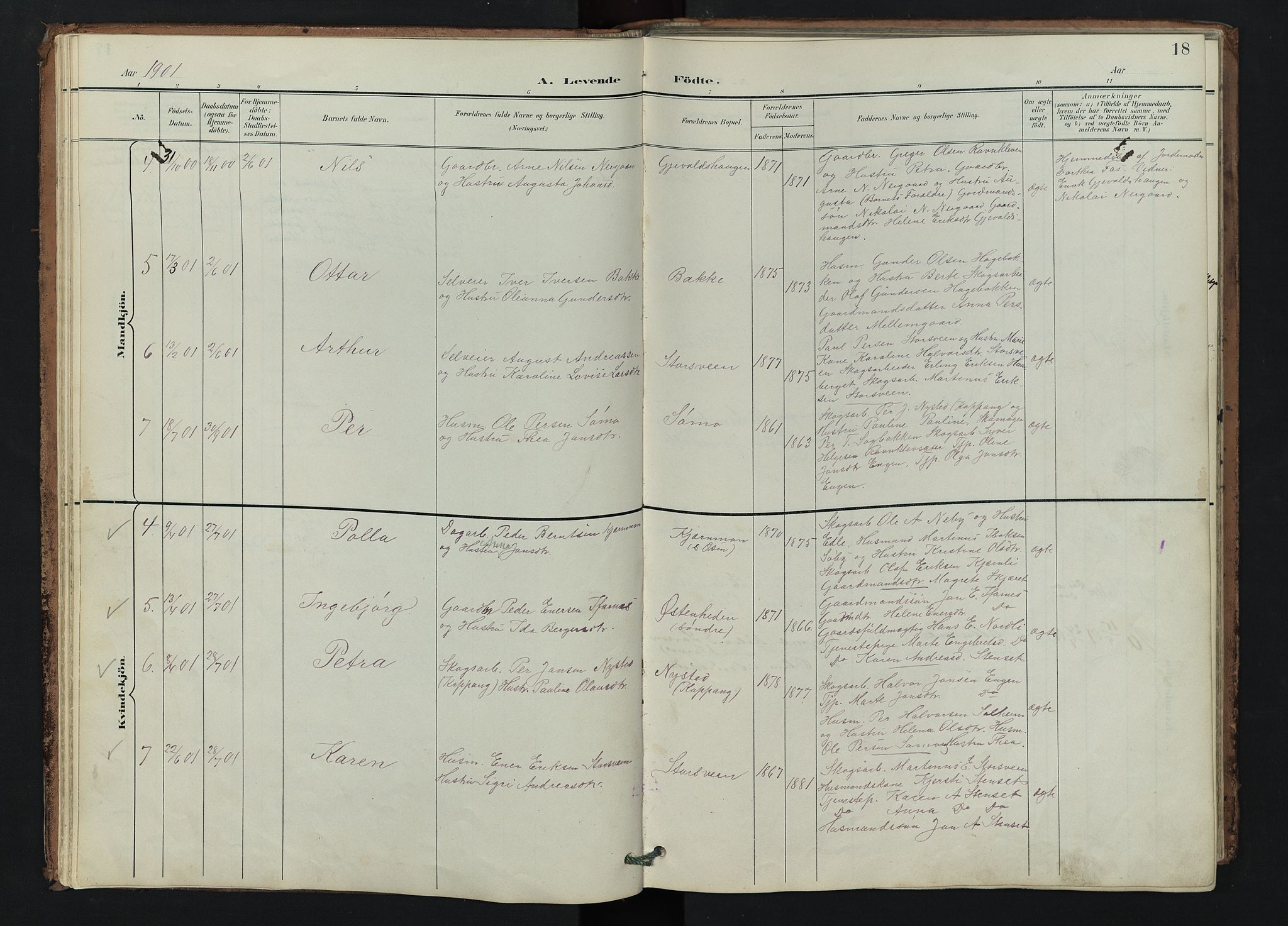 Trysil prestekontor, SAH/PREST-046/H/Ha/Hab/L0007: Klokkerbok nr. 7, 1896-1948, s. 18