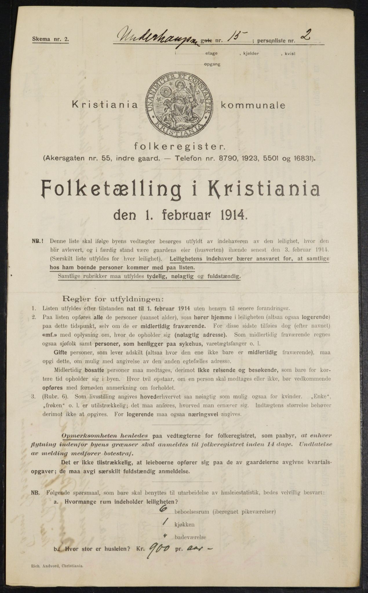 OBA, Kommunal folketelling 1.2.1914 for Kristiania, 1914, s. 120959