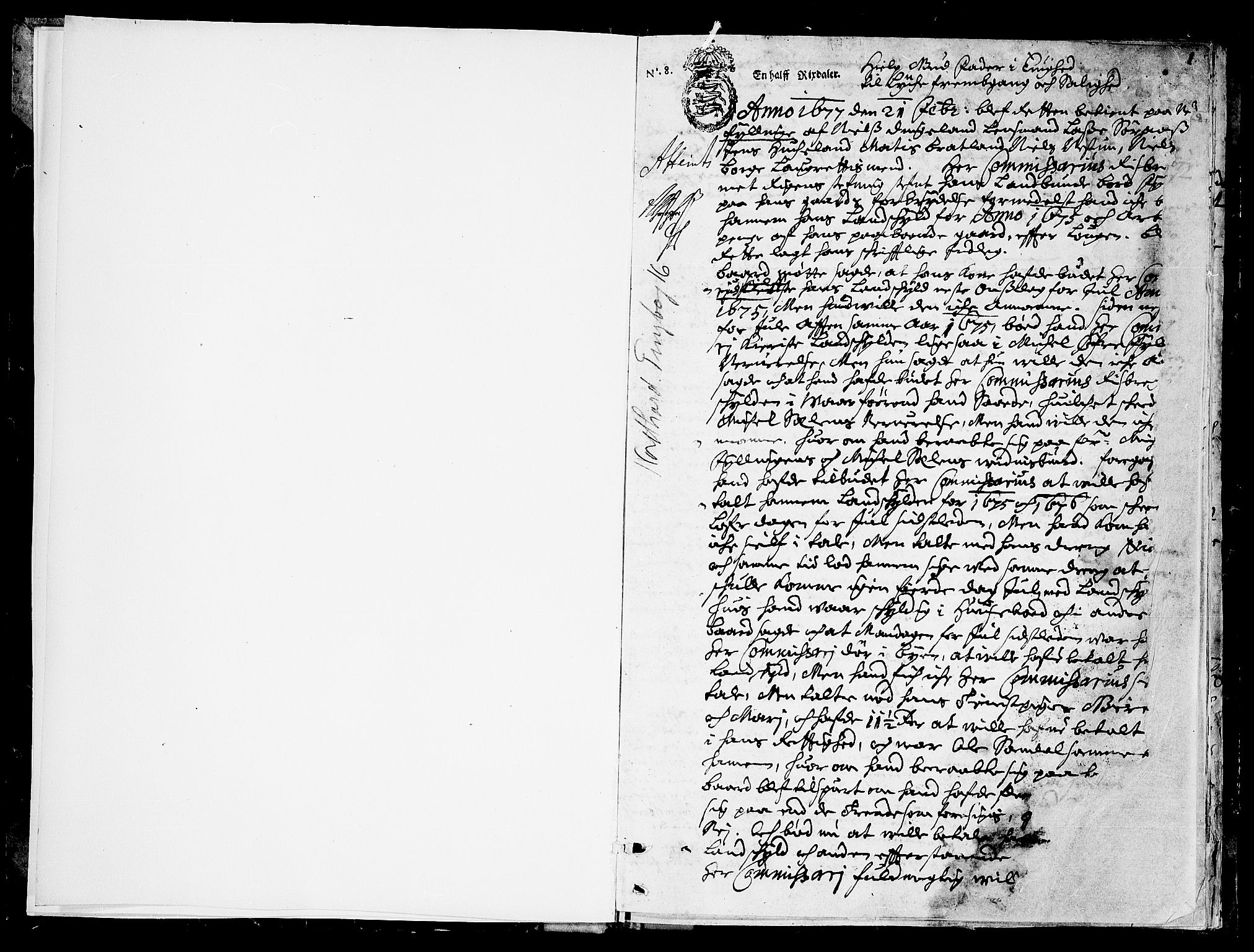Nordhordland sorenskrivar, SAB/A-2901/1/F/Fa/L0016: Tingbok (justisprotokoll), 1677, s. 0b-1a