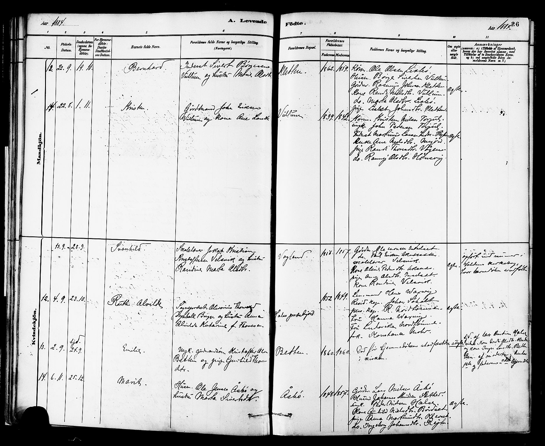Ministerialprotokoller, klokkerbøker og fødselsregistre - Møre og Romsdal, SAT/A-1454/576/L0885: Ministerialbok nr. 576A03, 1880-1898, s. 26