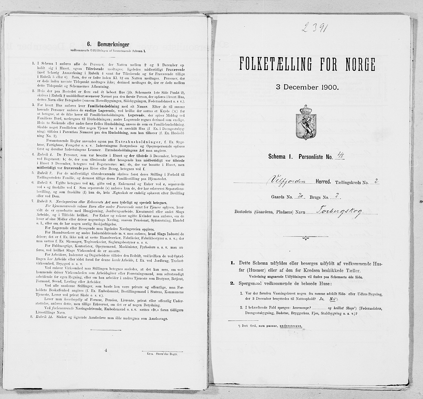 SAT, Folketelling 1900 for 1813 Velfjord herred, 1900, s. 289