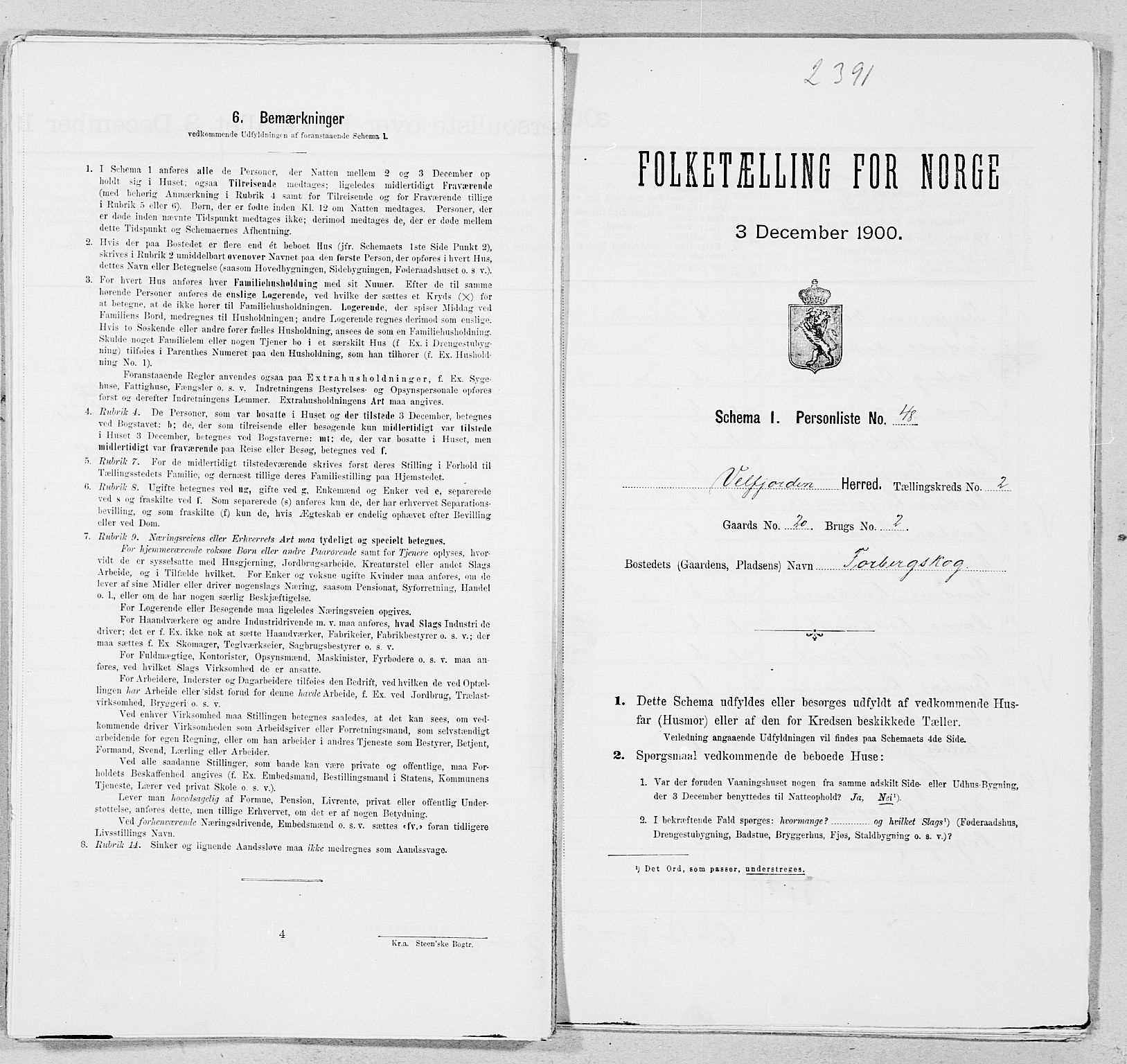 SAT, Folketelling 1900 for 1813 Velfjord herred, 1900, s. 289