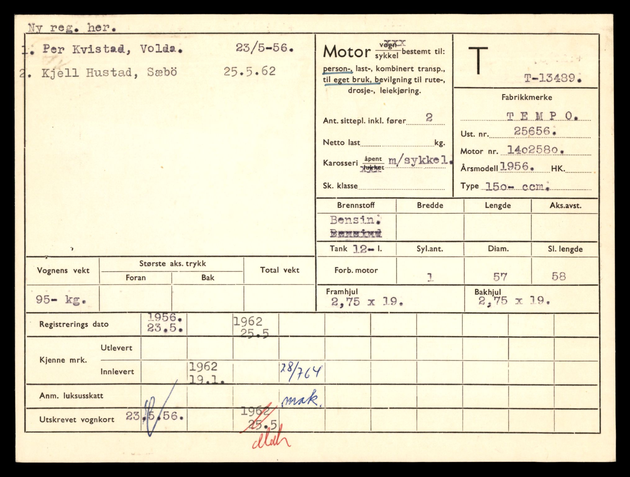 Møre og Romsdal vegkontor - Ålesund trafikkstasjon, AV/SAT-A-4099/F/Fe/L0039: Registreringskort for kjøretøy T 13361 - T 13530, 1927-1998, s. 2243
