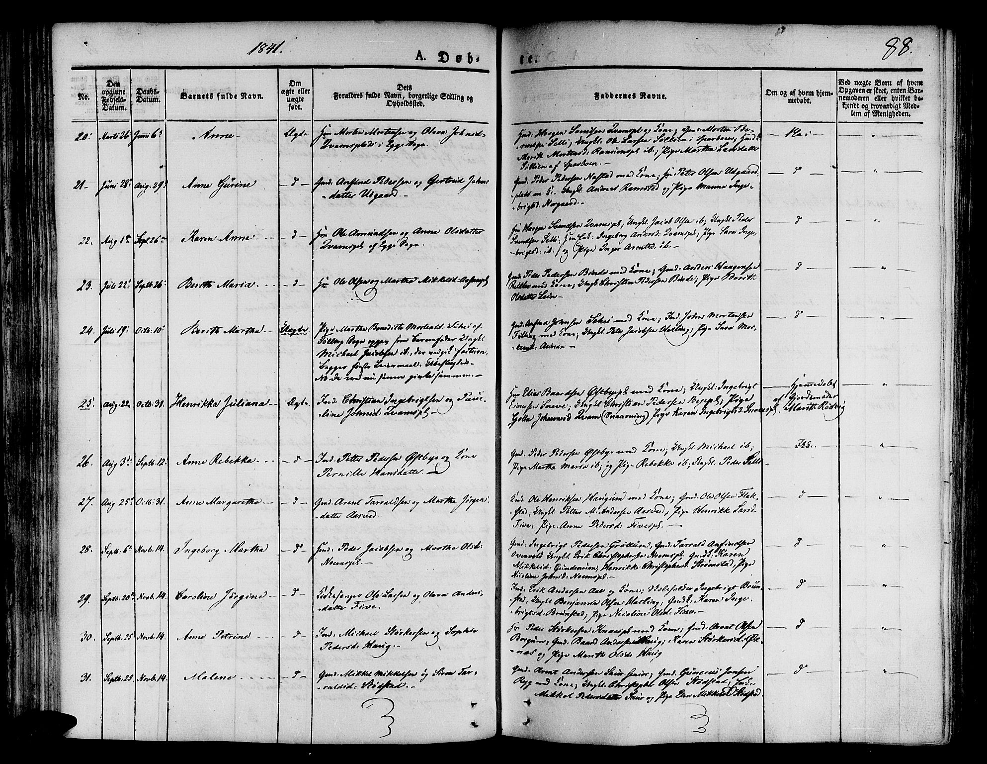 Ministerialprotokoller, klokkerbøker og fødselsregistre - Nord-Trøndelag, SAT/A-1458/746/L0445: Ministerialbok nr. 746A04, 1826-1846, s. 88