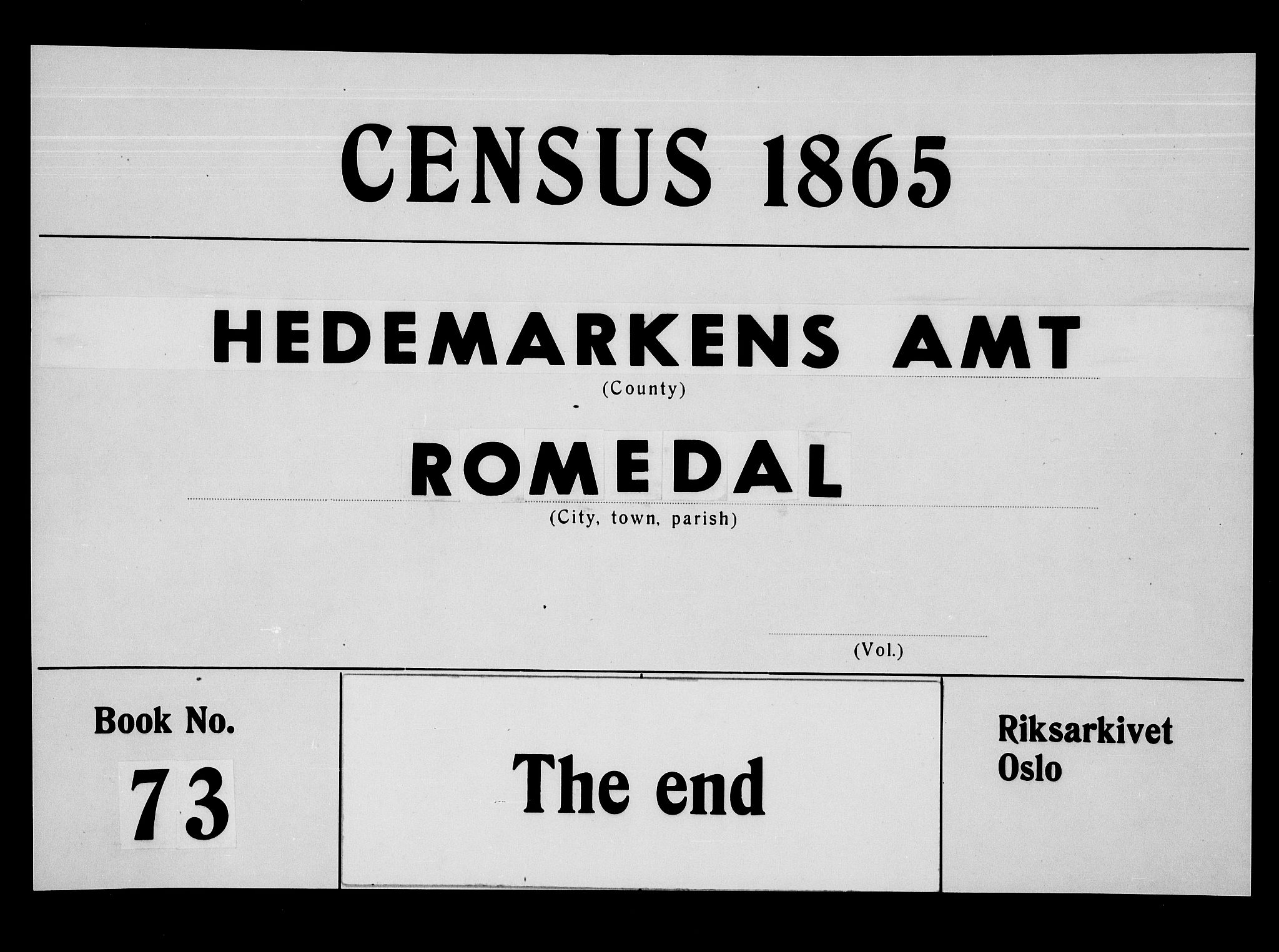 RA, Folketelling 1865 for 0416P Romedal prestegjeld, 1865, s. 205