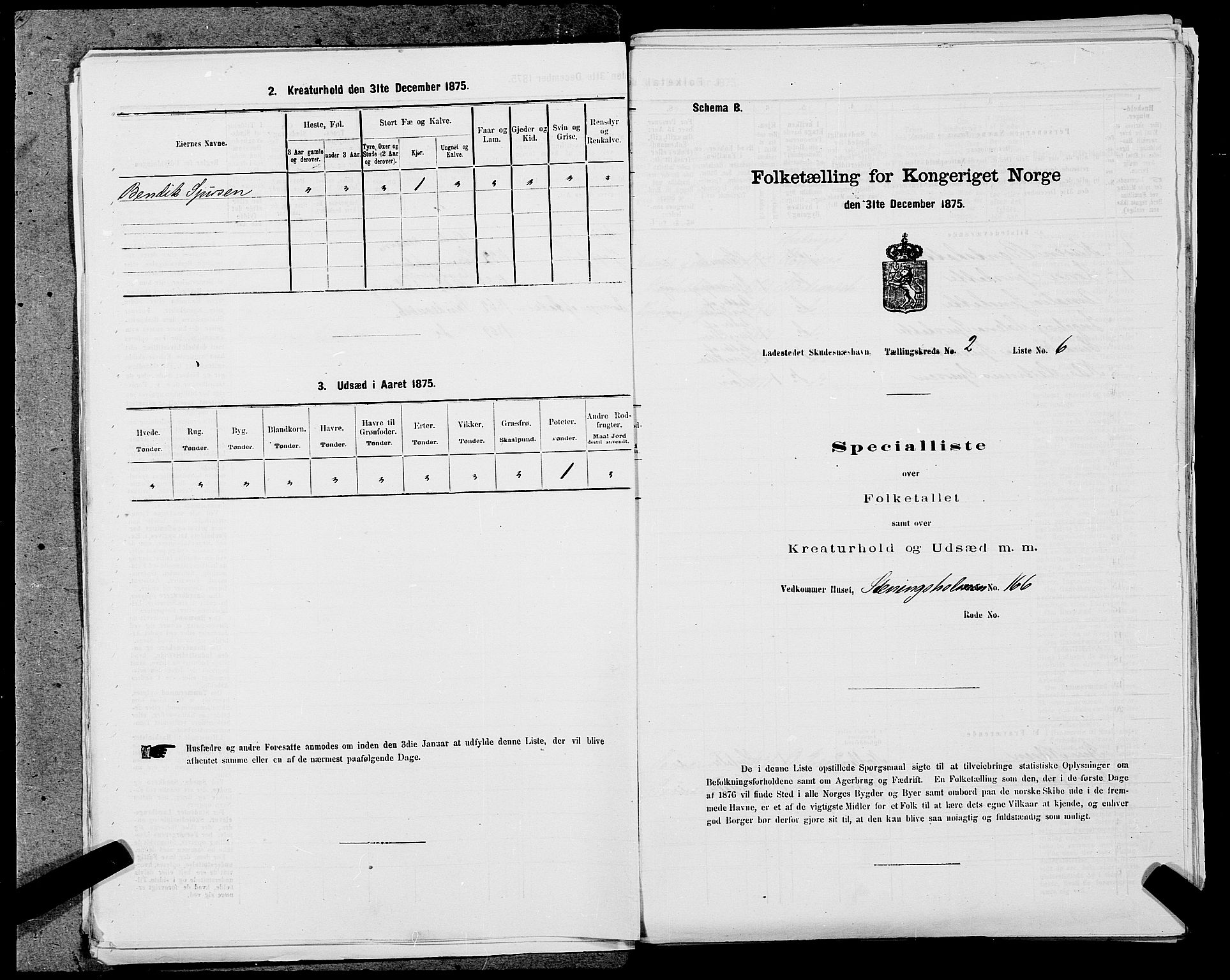 SAST, Folketelling 1875 for 1104B Skudenes prestegjeld, Skudeneshavn ladested, 1875, s. 143