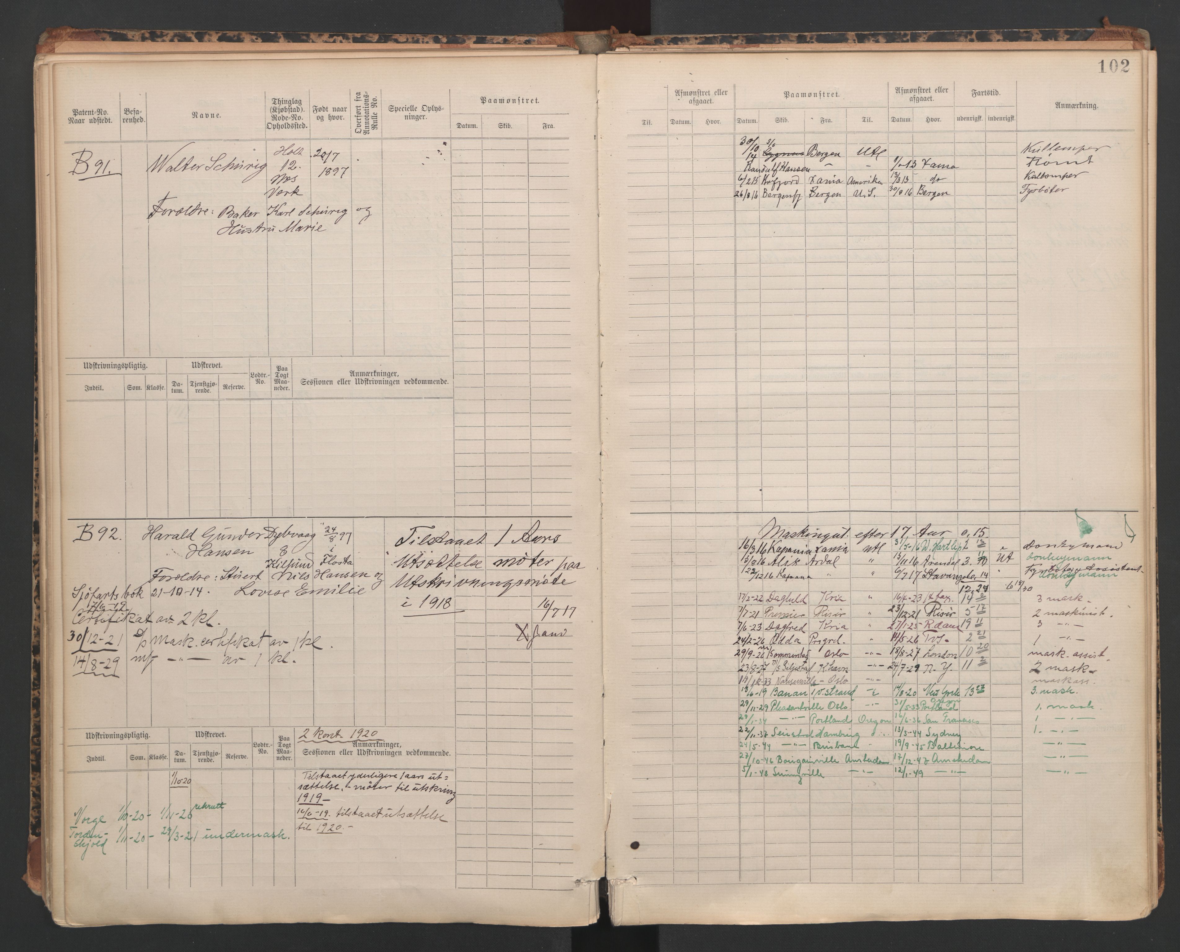 Tvedestrand mønstringskrets, SAK/2031-0011/F/Fb/L0023: Hovedrulle B nr 1-194, U-39, 1899-1936, s. 52