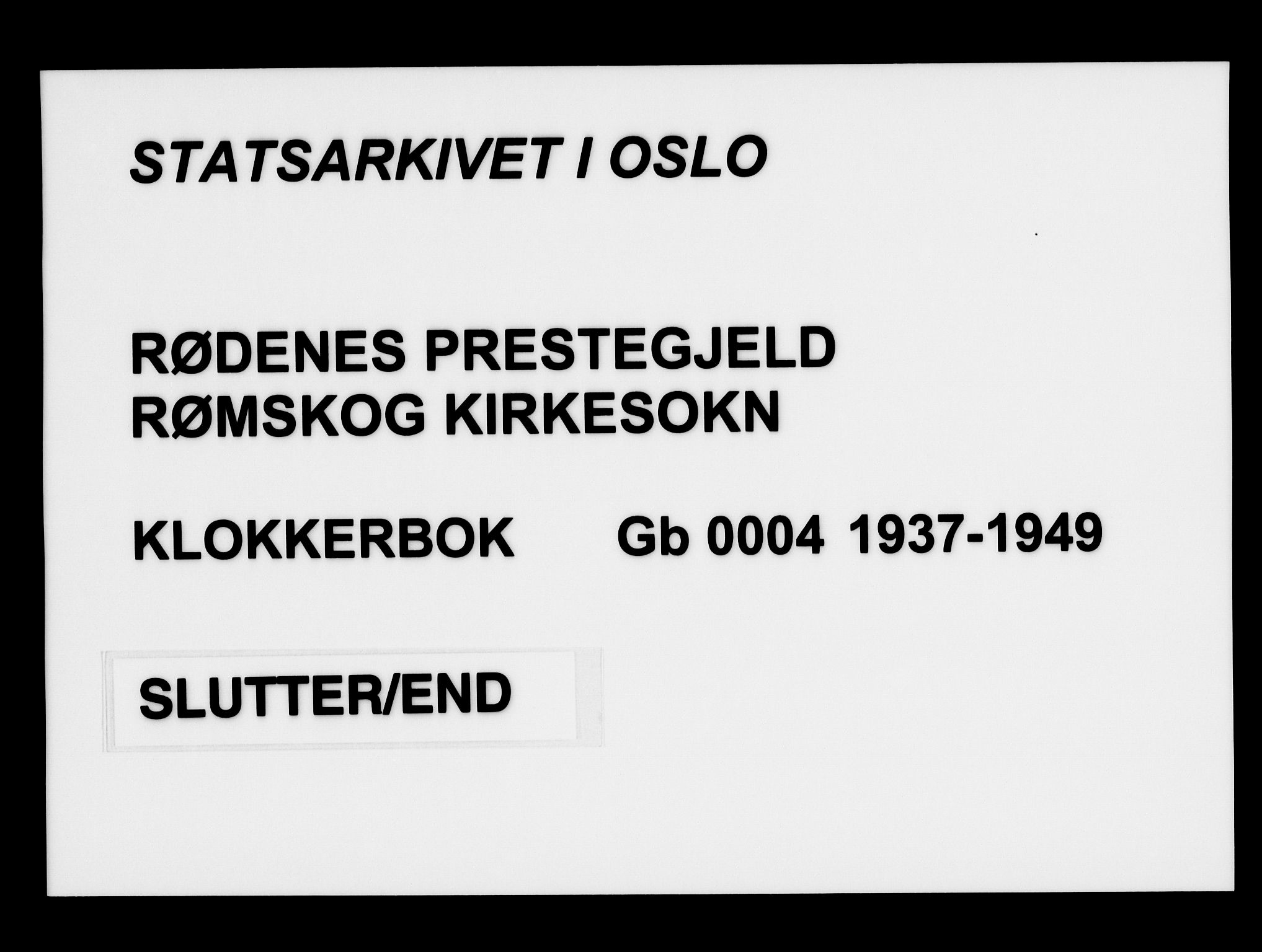 Rødenes prestekontor Kirkebøker, SAO/A-2005/G/Gb/L0004: Klokkerbok nr. II 4, 1937-1949