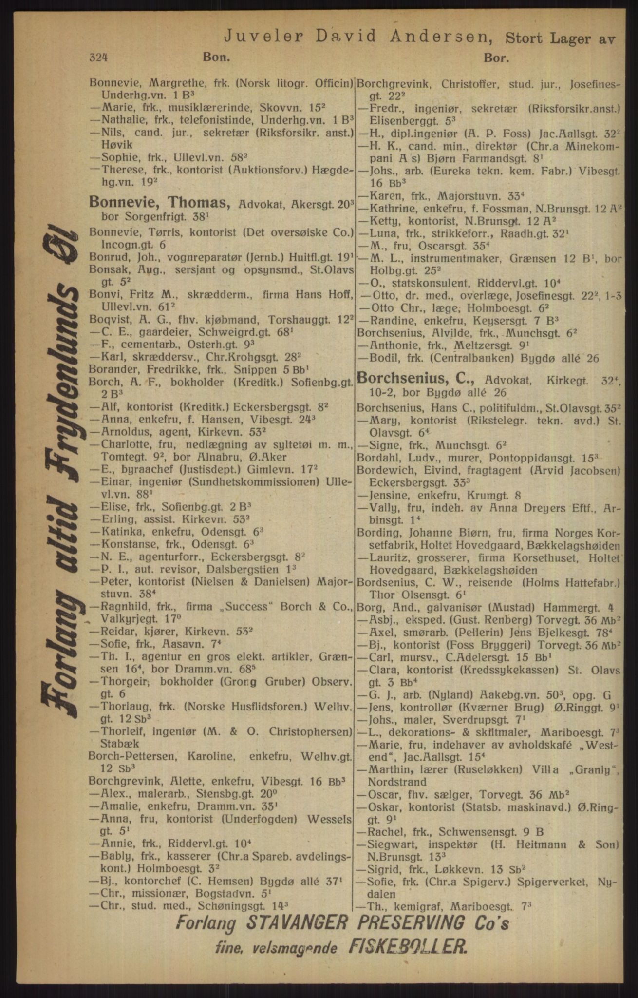 Kristiania/Oslo adressebok, PUBL/-, 1915, s. 324