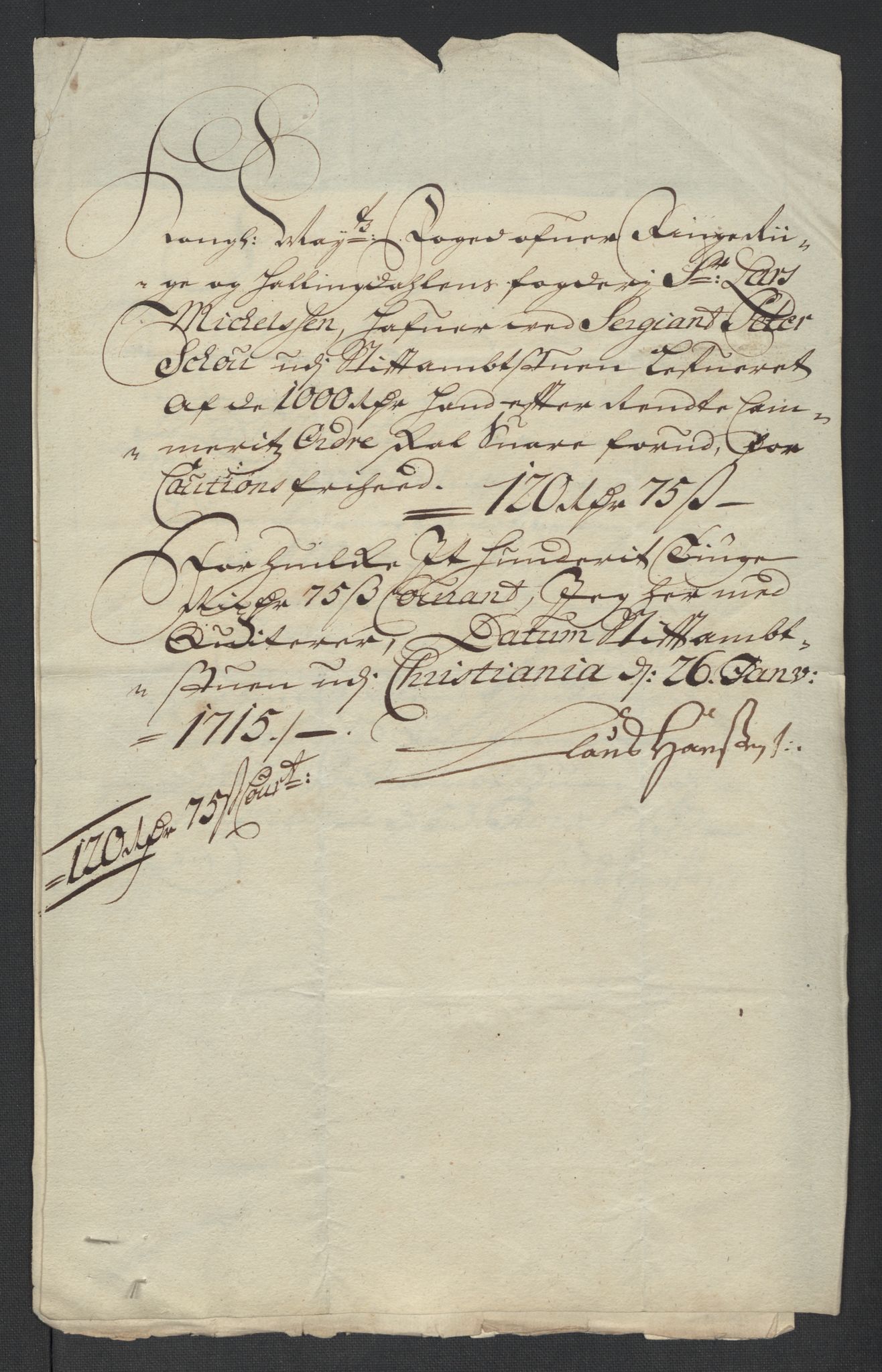 Rentekammeret inntil 1814, Reviderte regnskaper, Fogderegnskap, AV/RA-EA-4092/R23/L1473: Fogderegnskap Ringerike og Hallingdal, 1715, s. 335