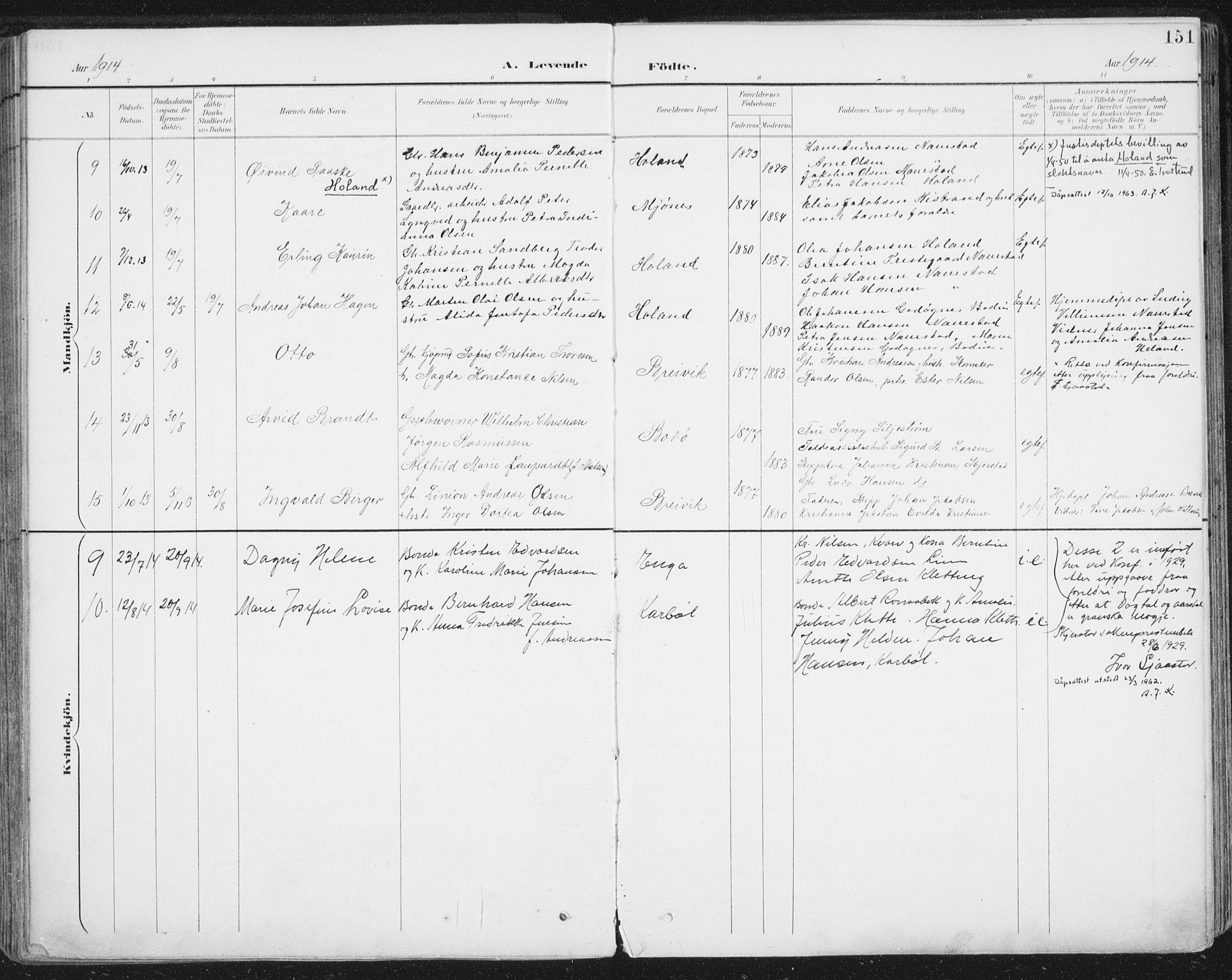 Ministerialprotokoller, klokkerbøker og fødselsregistre - Nordland, SAT/A-1459/852/L0741: Ministerialbok nr. 852A11, 1894-1917, s. 151