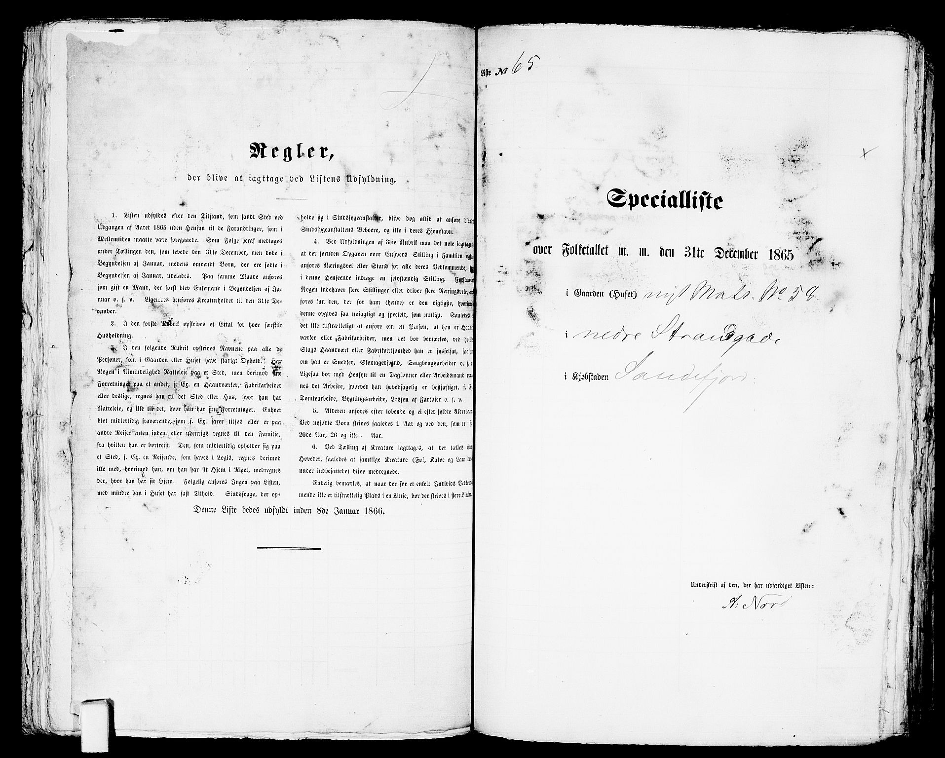 RA, Folketelling 1865 for 0706B Sandeherred prestegjeld, Sandefjord kjøpstad, 1865, s. 137