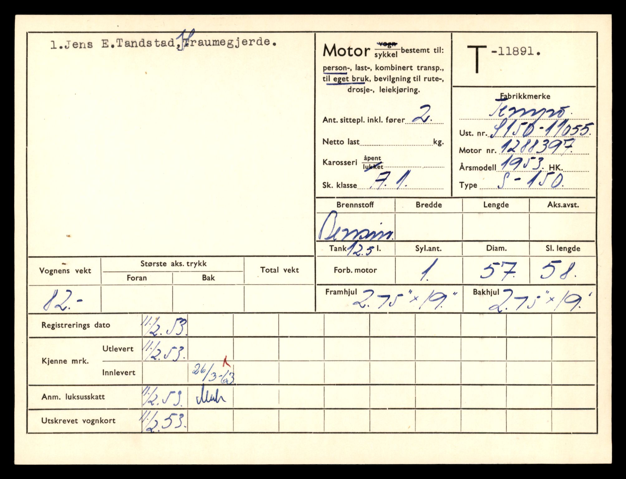 Møre og Romsdal vegkontor - Ålesund trafikkstasjon, AV/SAT-A-4099/F/Fe/L0031: Registreringskort for kjøretøy T 11800 - T 11996, 1927-1998, s. 1681