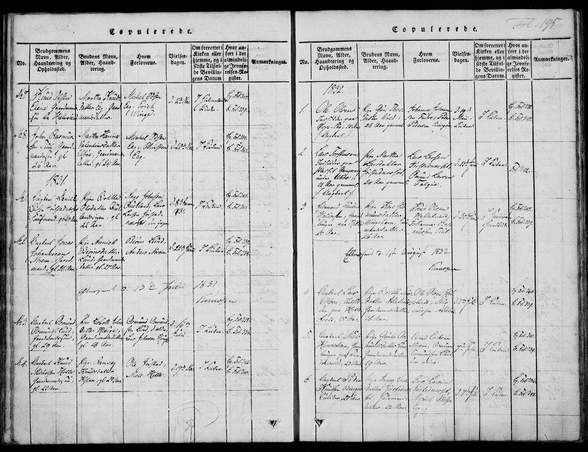 Nedstrand sokneprestkontor, SAST/A-101841/01/IV: Ministerialbok nr. A 7, 1816-1870, s. 195