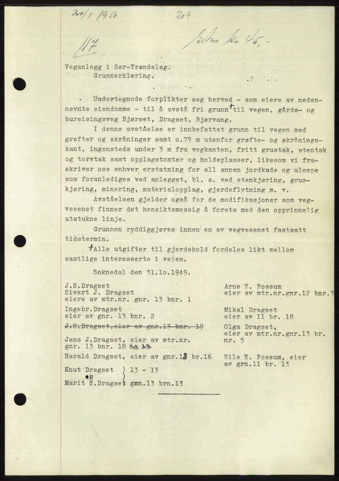 Gauldal sorenskriveri, SAT/A-0014/1/2/2C: Pantebok nr. A9, 1949-1950, Dagboknr: 117/1950