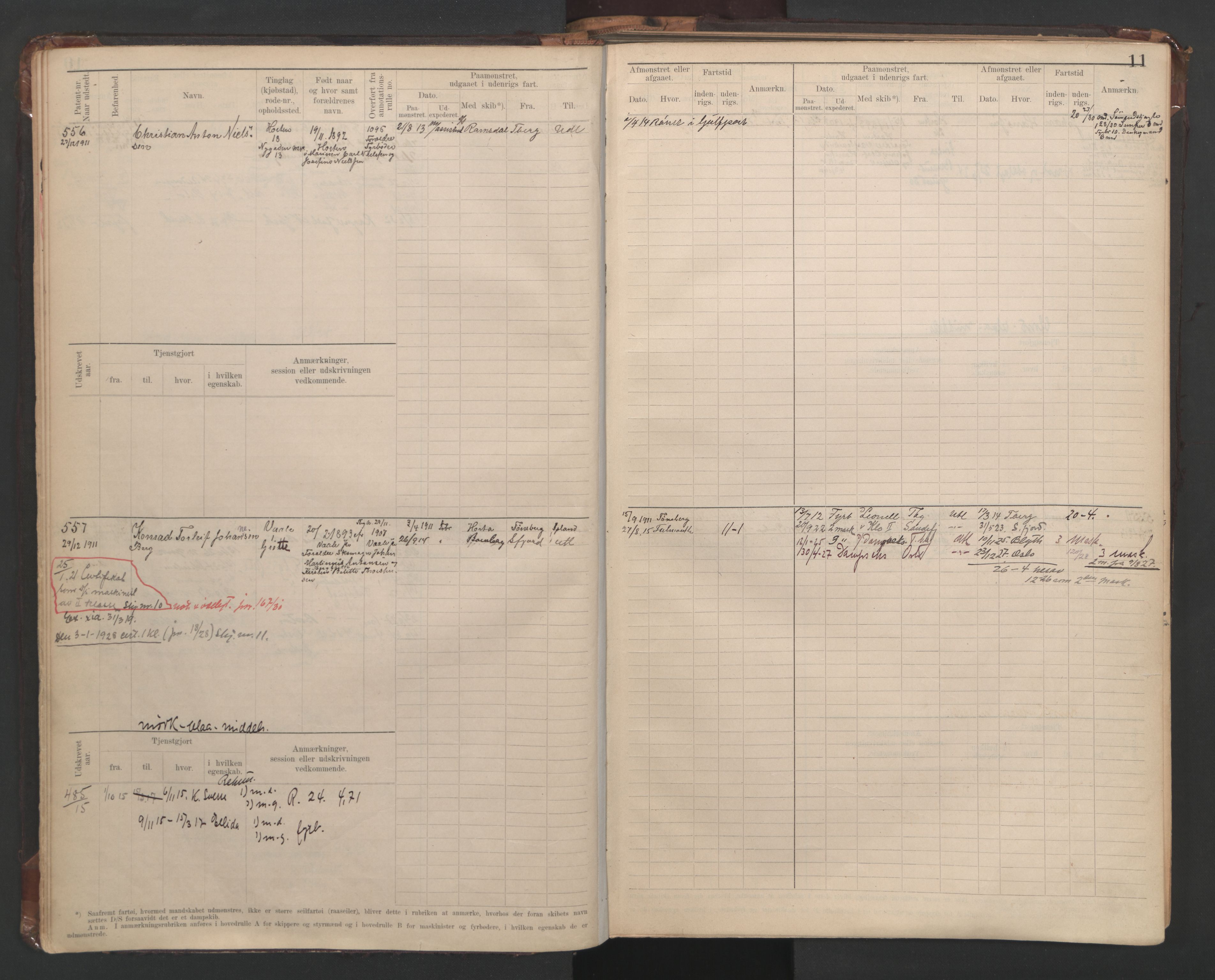 Horten innrulleringskontor, AV/SAKO-A-785/F/Fe/L0008: Maskinist, fyrbøterrulle, 1911-1948, s. 11