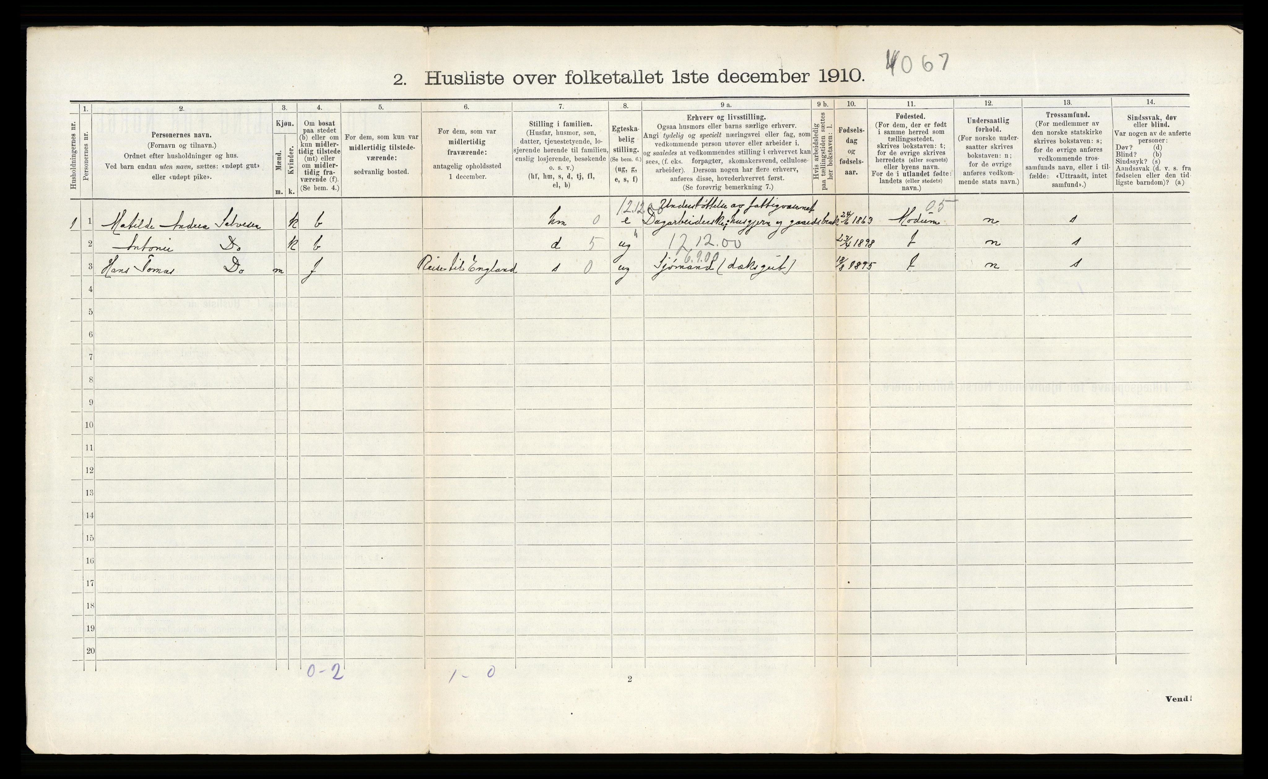 RA, Folketelling 1910 for 0914 Holt herred, 1910, s. 1247