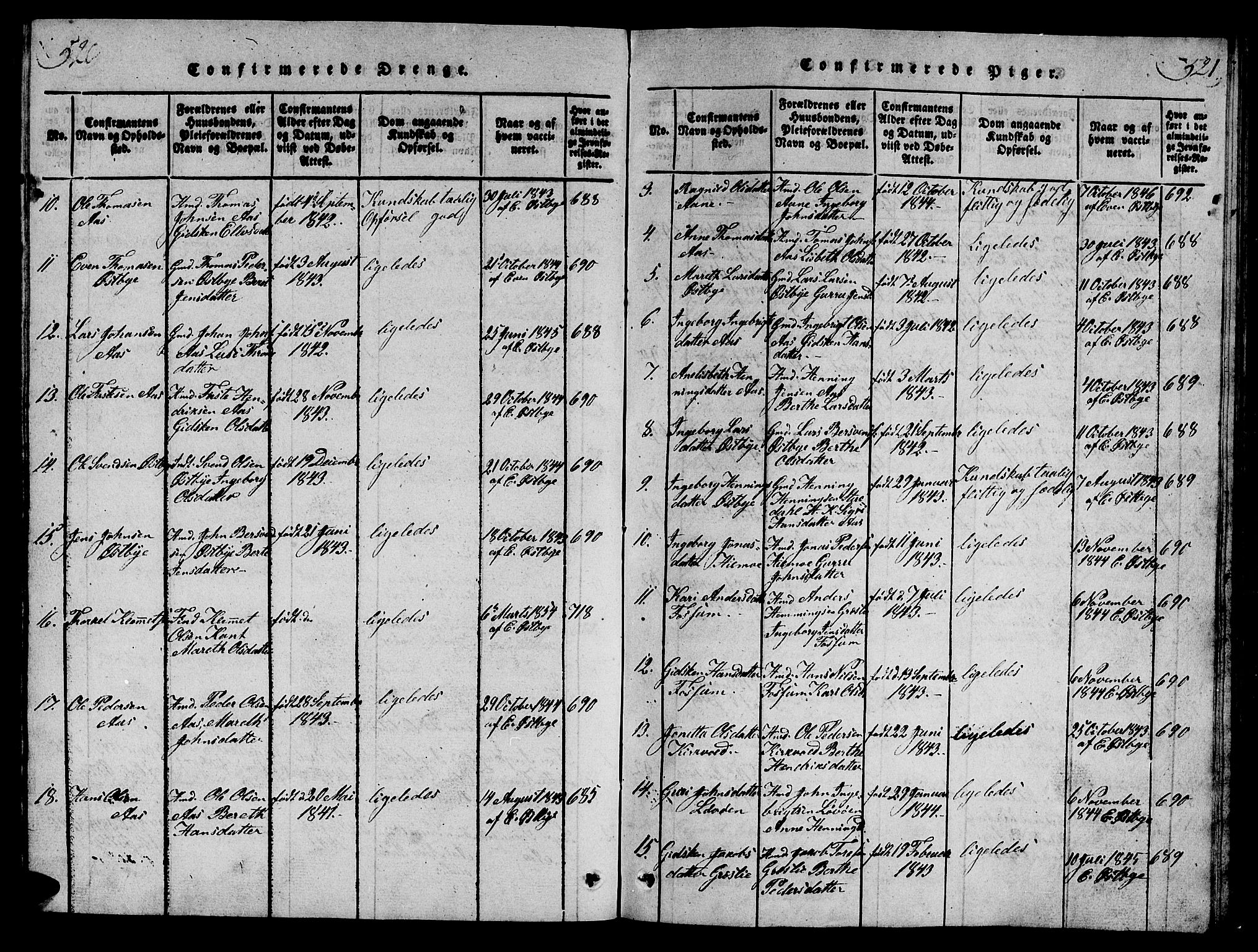 Ministerialprotokoller, klokkerbøker og fødselsregistre - Sør-Trøndelag, AV/SAT-A-1456/698/L1164: Klokkerbok nr. 698C01, 1816-1861, s. 520-521