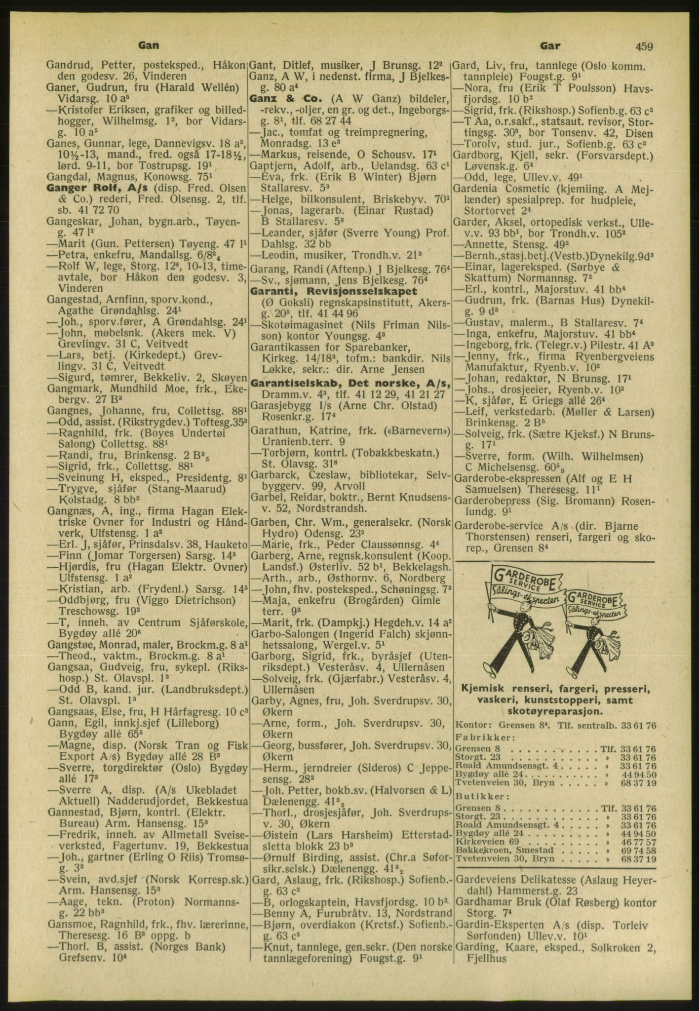 Kristiania/Oslo adressebok, PUBL/-, 1954, s. 459