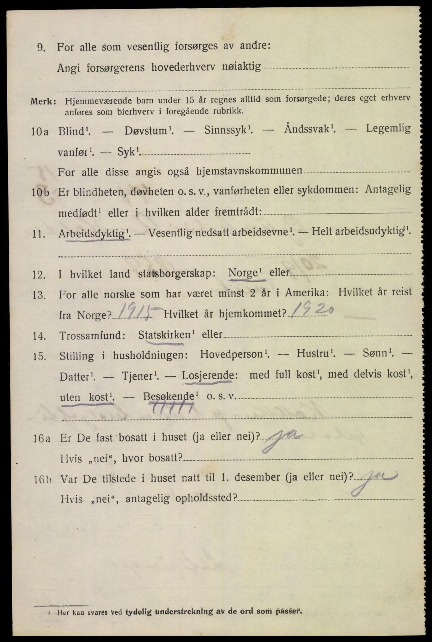 SAK, Folketelling 1920 for 1012 Oddernes herred, 1920, s. 10330