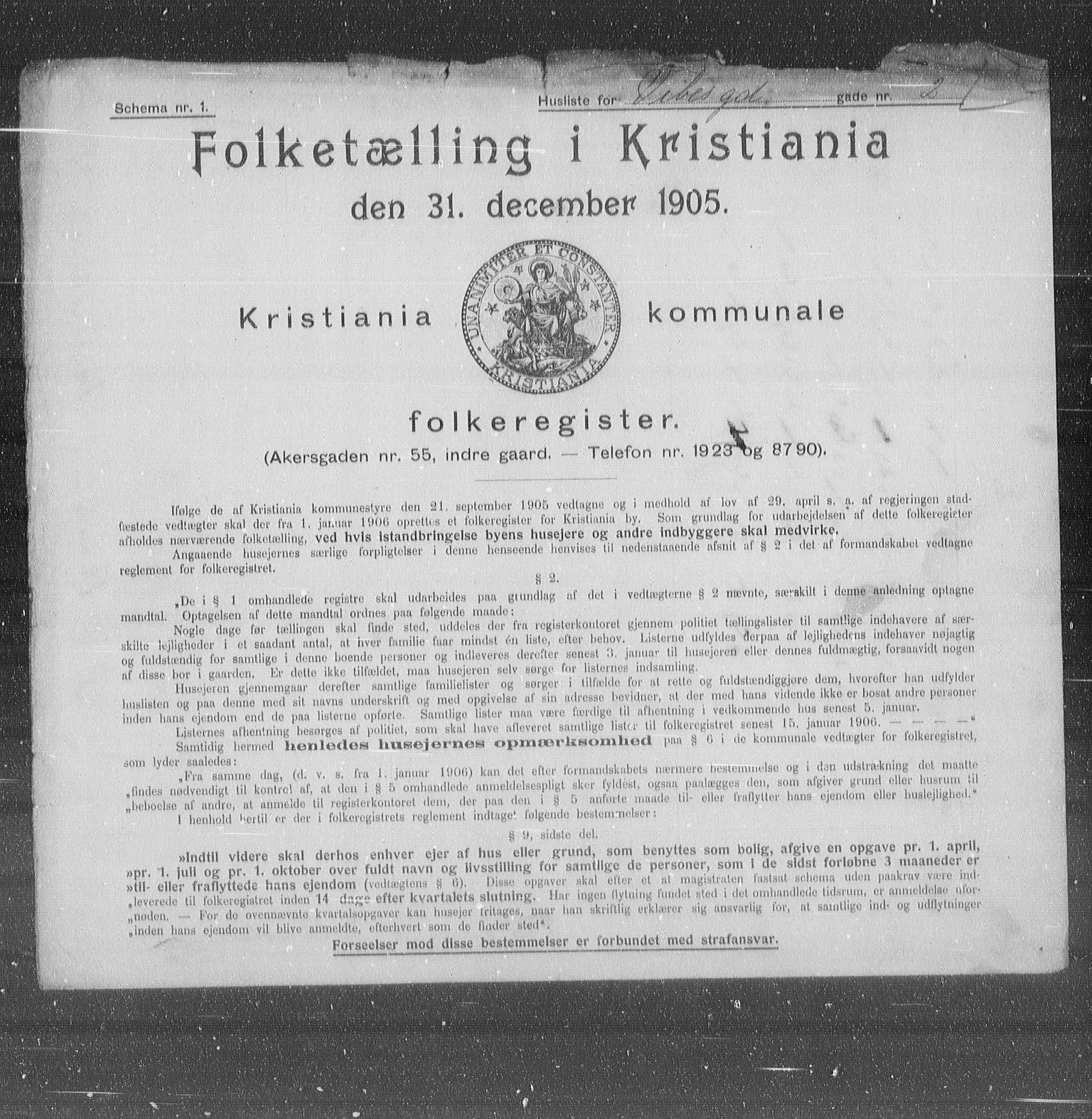 OBA, Kommunal folketelling 31.12.1905 for Kristiania kjøpstad, 1905, s. 64473