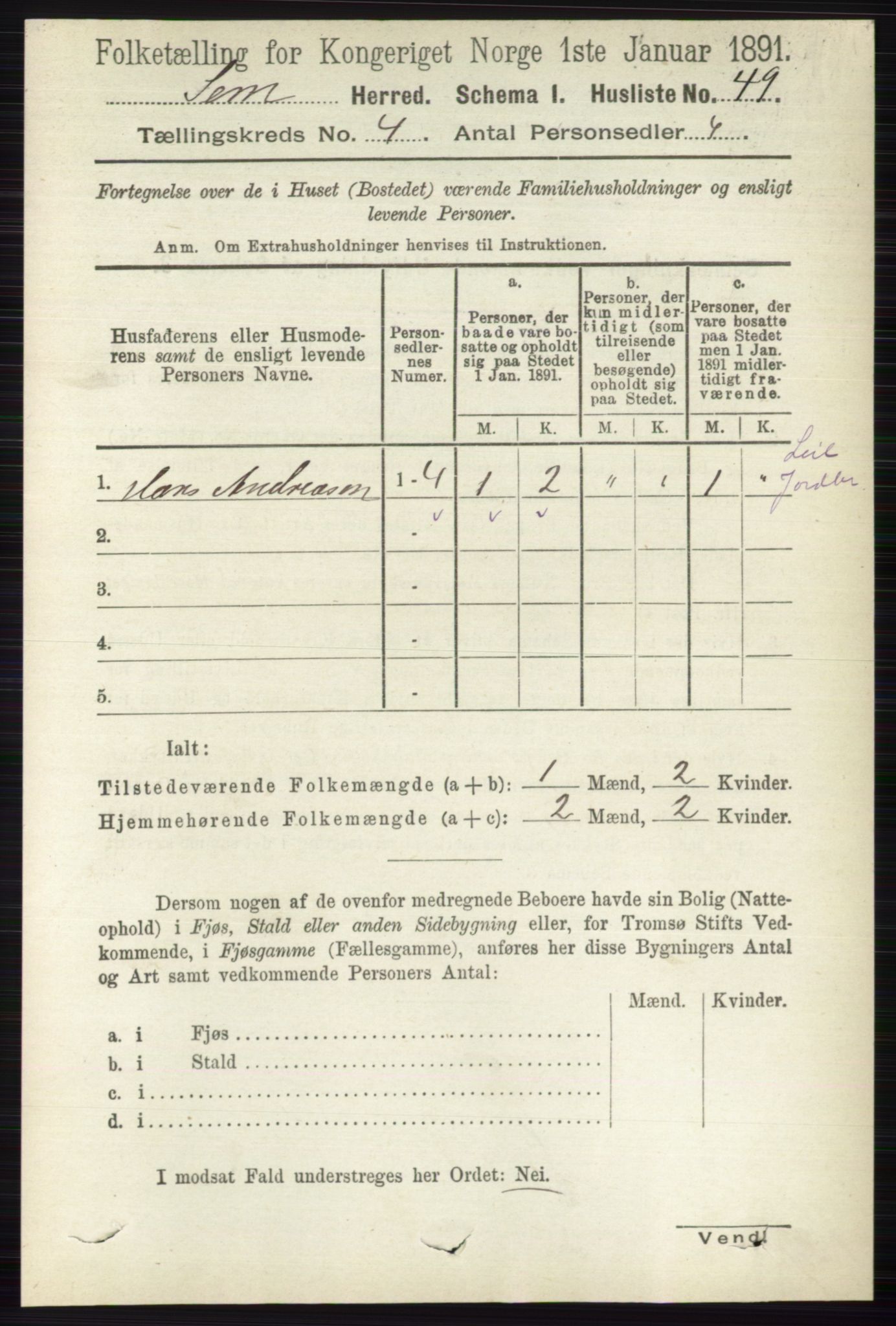 RA, Folketelling 1891 for 0721 Sem herred, 1891, s. 1528